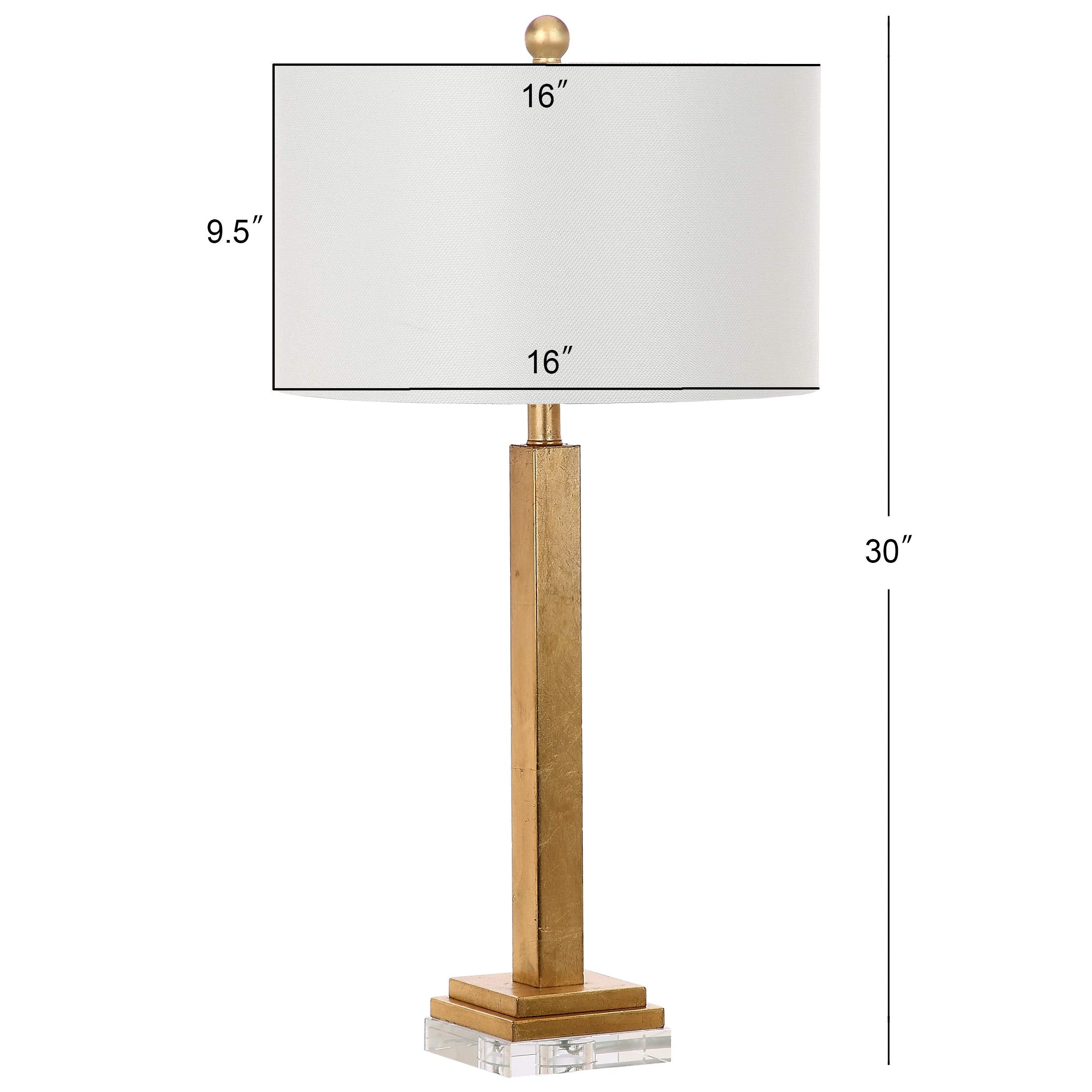 Safavieh Table Lamp Set of 2, 30-Inch Gold/Crystal, Metal Design, Includes LED Bulbs, Model LIT4378A-SET2
