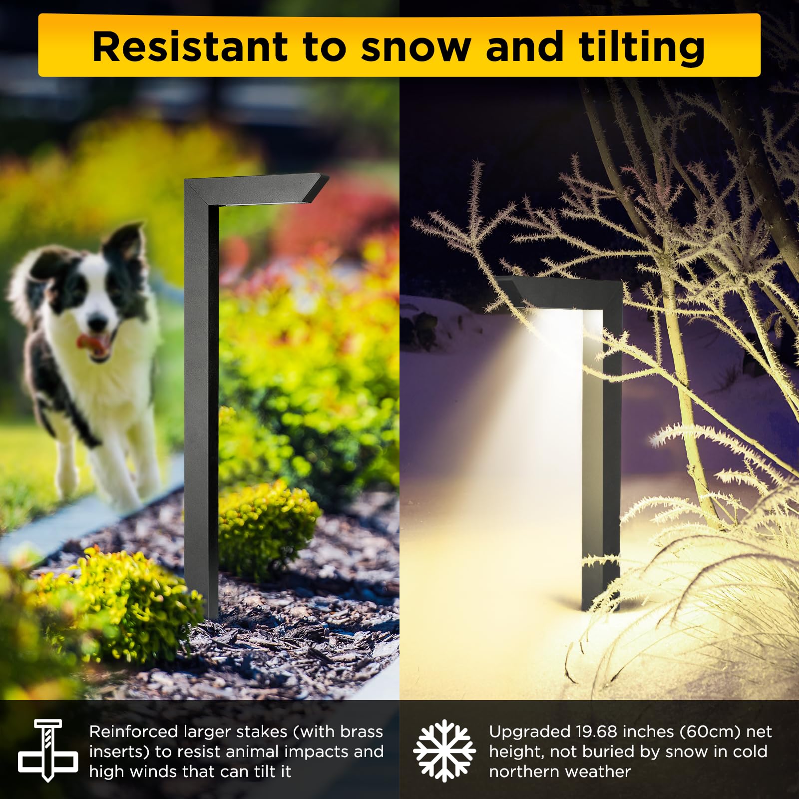 Gardencoin 3Cct Led Low Voltage Landscape Pathway Light, 12V Premium 3000K/4000K/5000K Selectable Path Lights Wired, Modern Walk