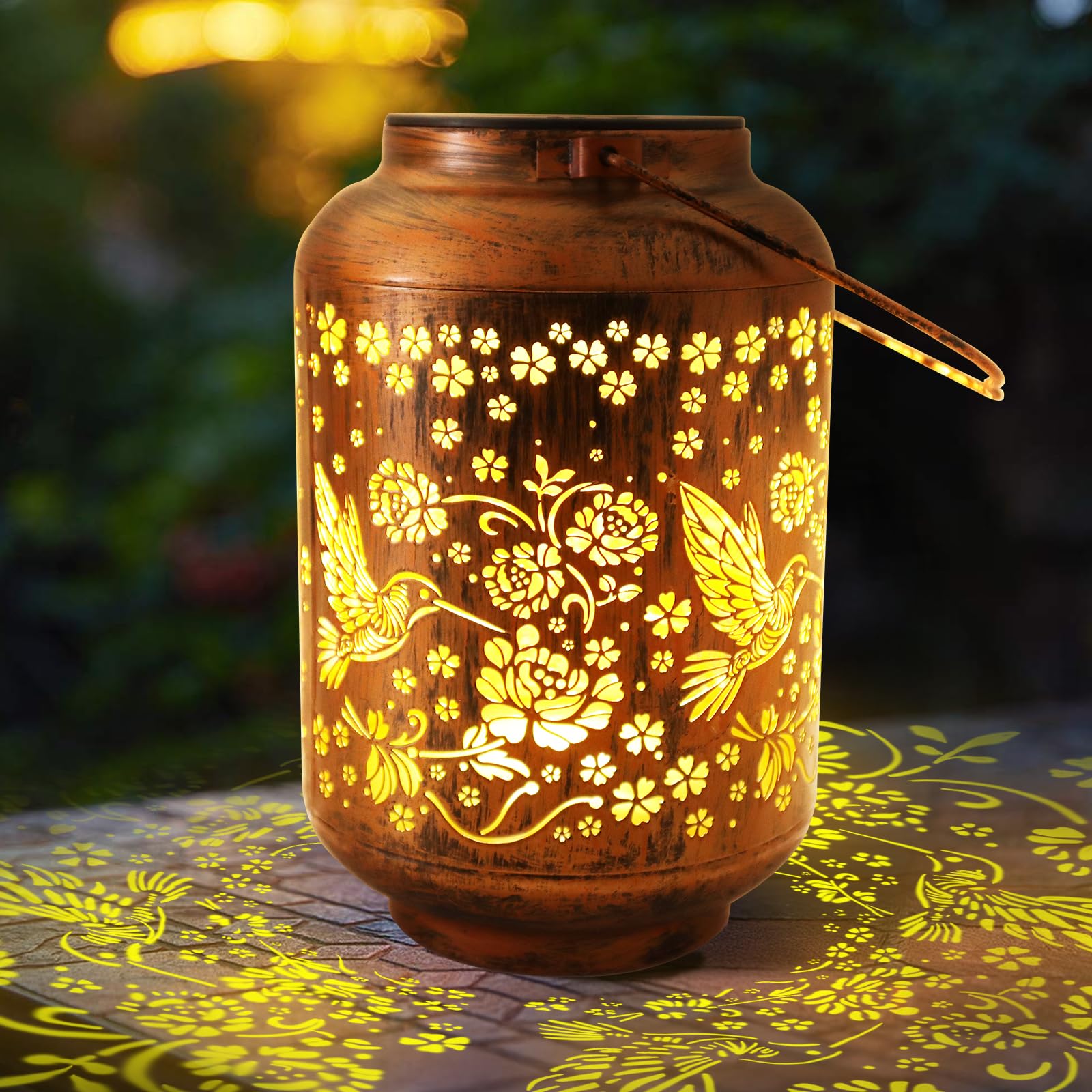 Solar Lantern Outdoor, Hummingbird Solar Light for Grave Cemetery Decor, Waterproof Garden Yard Solar Lights, Heavenly Gift for 
