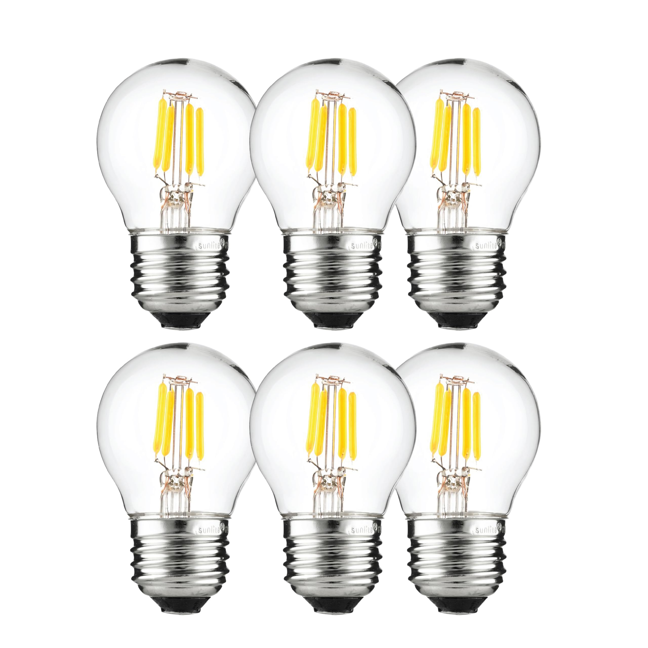 Sunlite LED G16 Filament Globe Light Bulb, 3 Watts (25W Equivalent), 250 Lumens, Dimmable, Medium E26 Base, Short Bulbs for Bedr