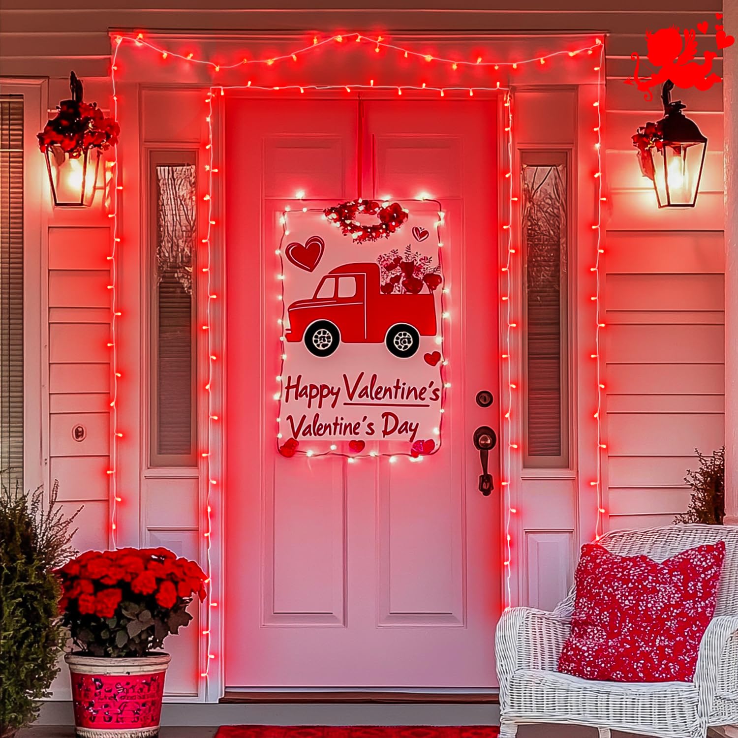 JMEXSUSS 600 LED String Lights, Red Copper Wire, 8 Modes, Waterproof, Model EXS-S-0600, for Valentines Day Decorations
