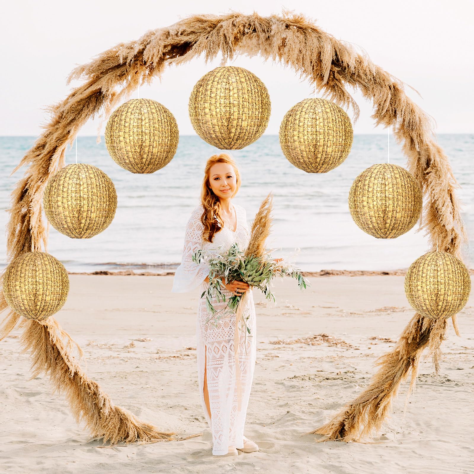 Qeeenar 9 Pcs Print Burlap Paper Lanterns 8 10 12 Inch Chinese Decorative Paper Lantern Boho Paper Lanterns Hanging Classroom Fa
