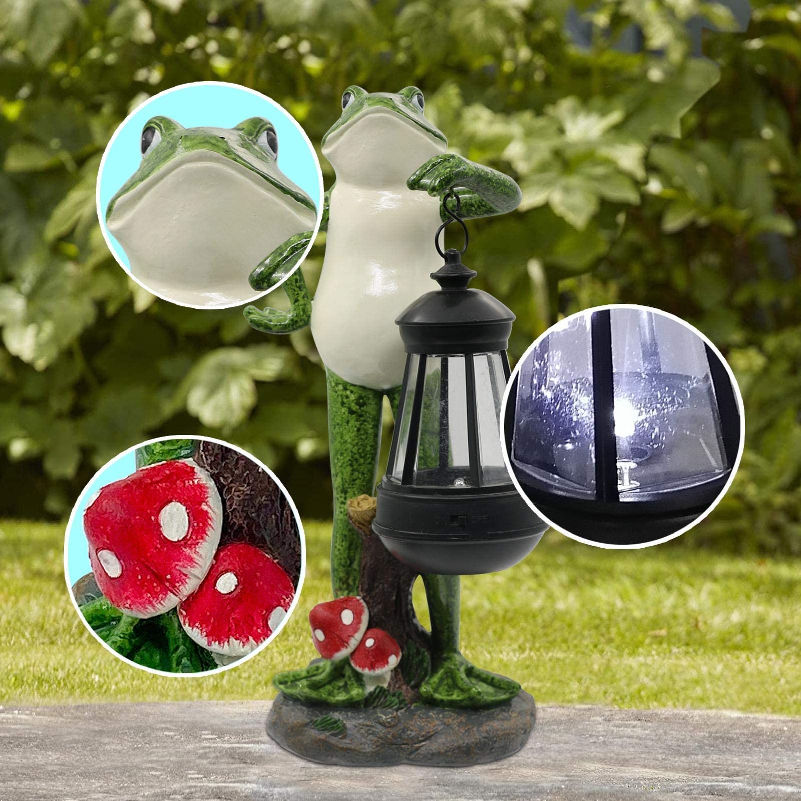 Nacome Solar Frog Statues - Colorful Garden Decor For Lawn, Porch, And Patio - Unique Gifts For Mom