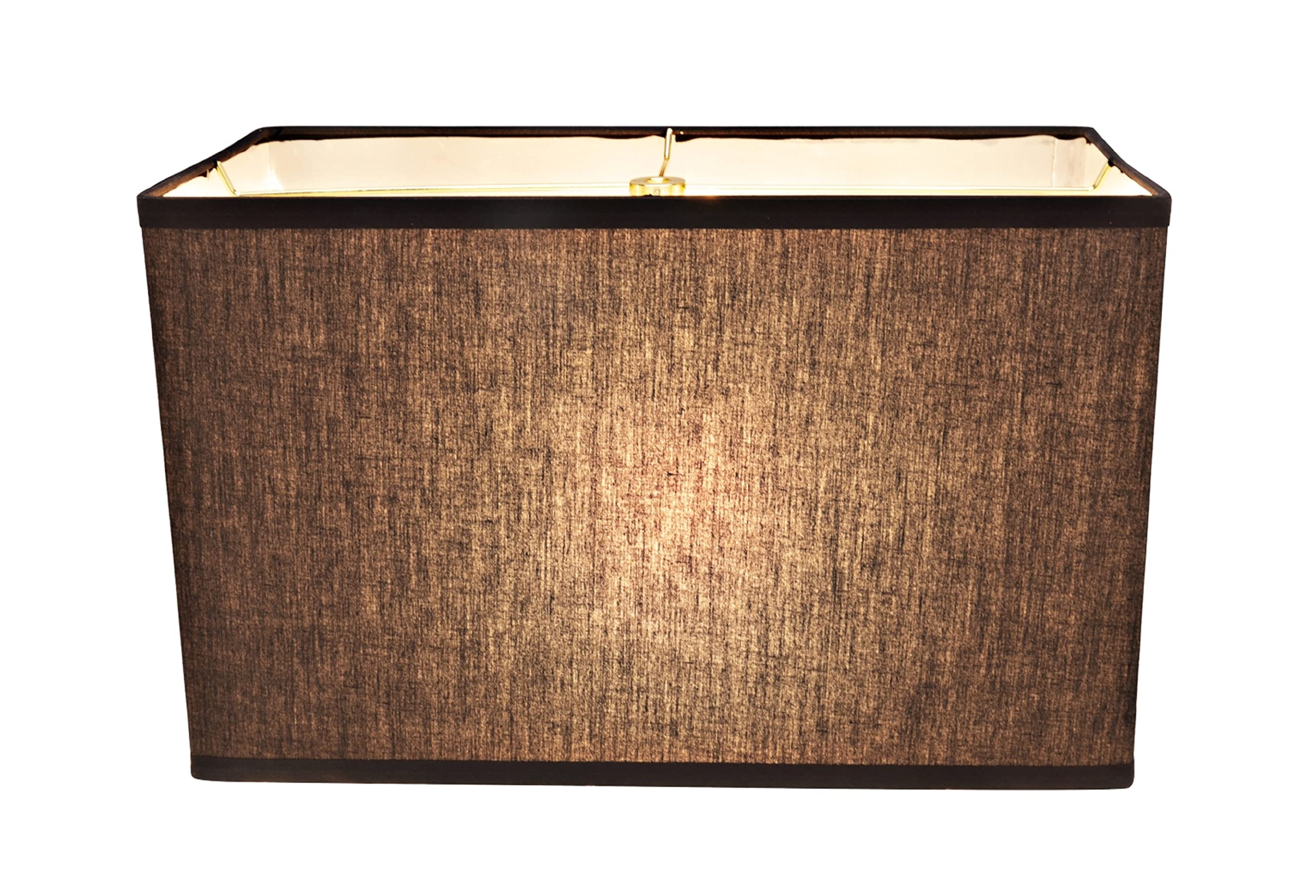 Aspen Creative 36001 Transitional Rectangle Hardback Shape Spider Construction Lamp Shade In Black, 16&quot; Wide, Top:(8&quot; + 16&quot;) Bottom:(8 + 16&quot;) X Height: 10&quot;