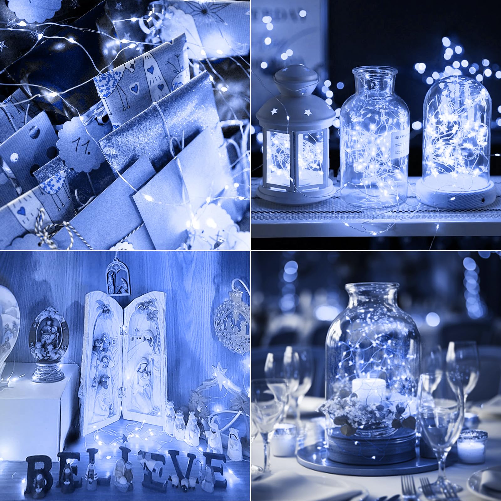 kolpop LED Fairy Lights 30 Pack, 7FT 20 Mini Twinkle String Lights, Battery Operated, Waterproof, Cool White