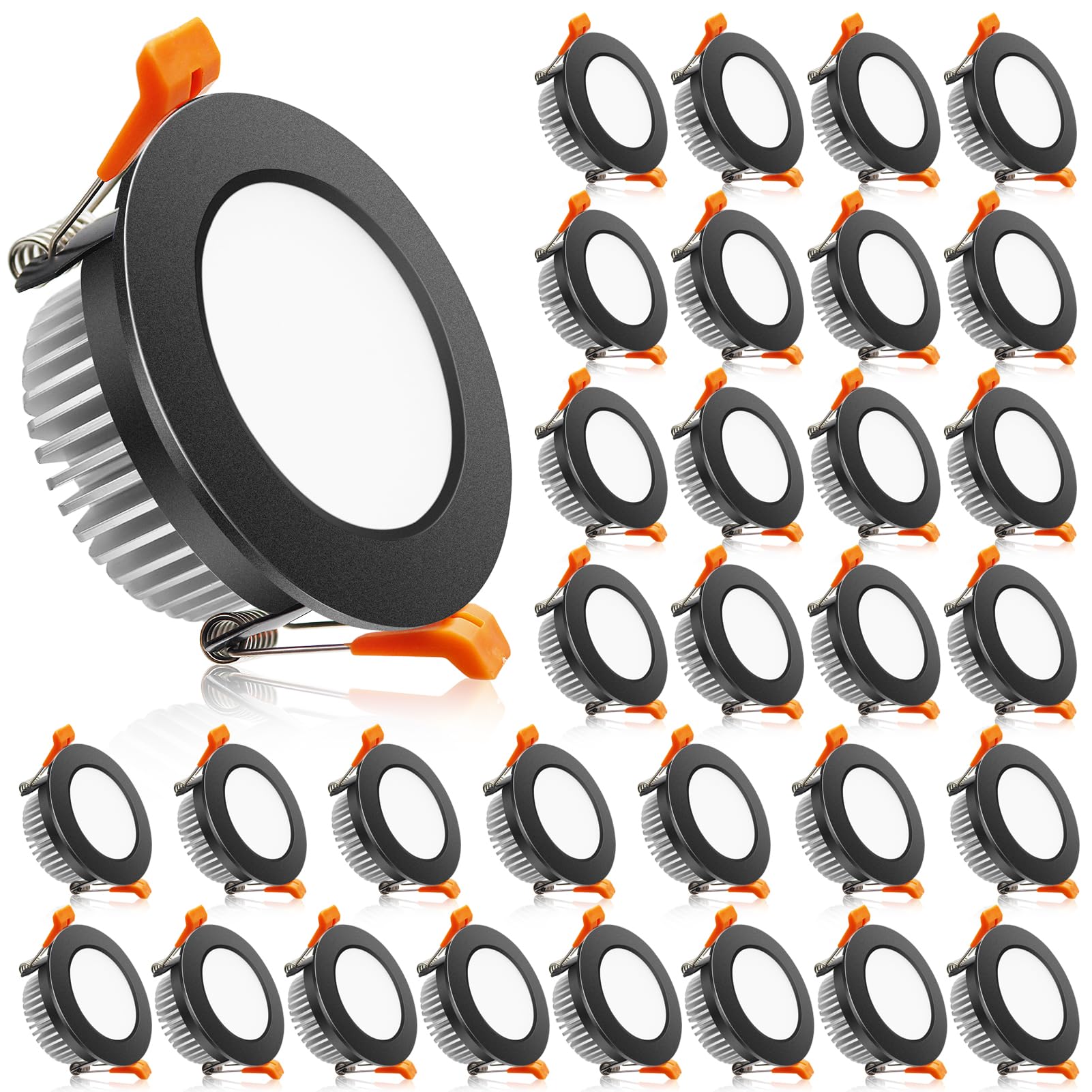 2 Inch Led Downlight  32 Pack Recessed Lighting Dimmable Ceiling Light  3W  2700K Ultra Warm White  Cri80 With Led Driver(35W Halogen Equivalent)  Black