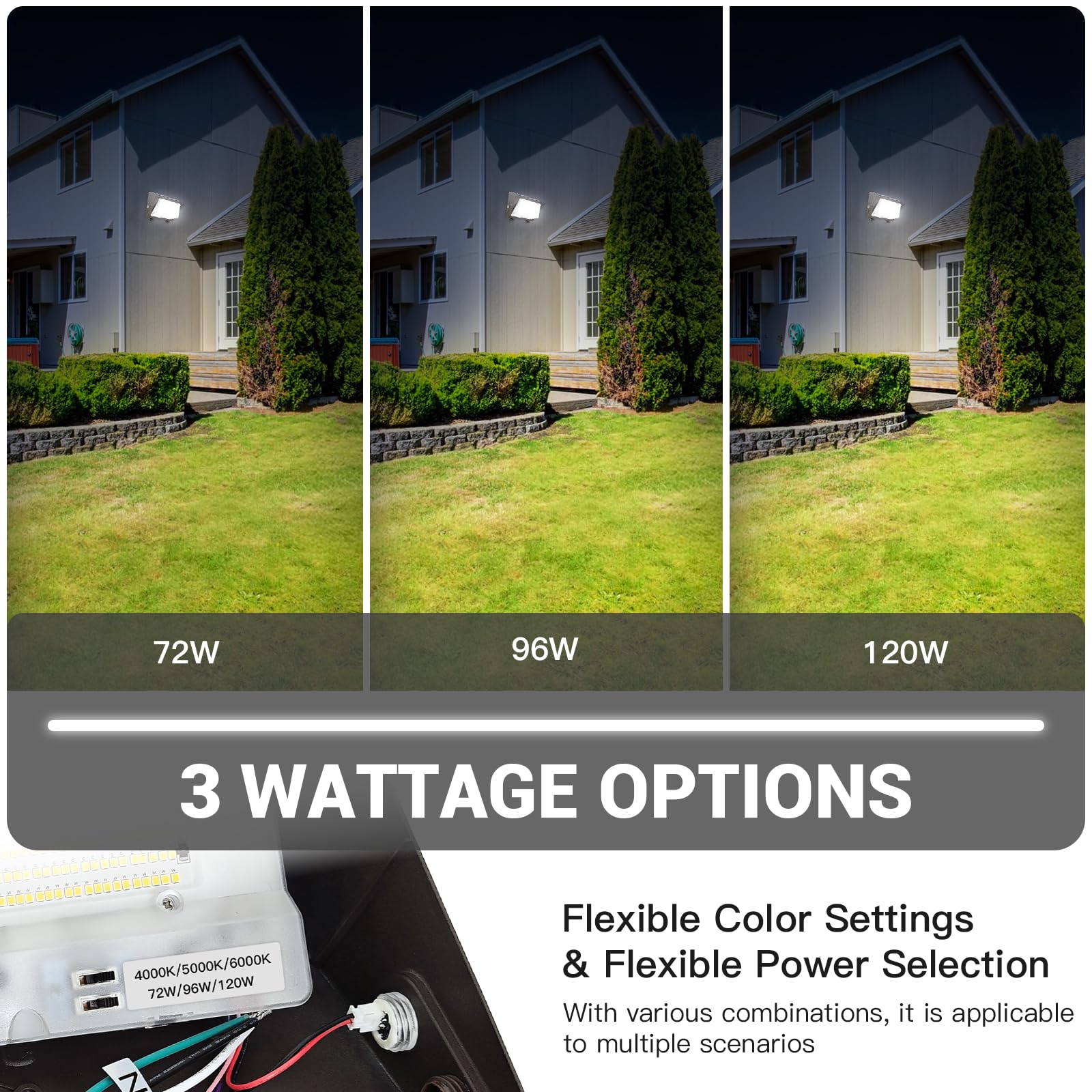 Jtt 4Pack 120W/96W/72W Led Wall Pack Light With Dusk To Dawn Photocell,18000Lm 6000K/5000K/4000K Daylight Ip65 Waterproof Wallpa