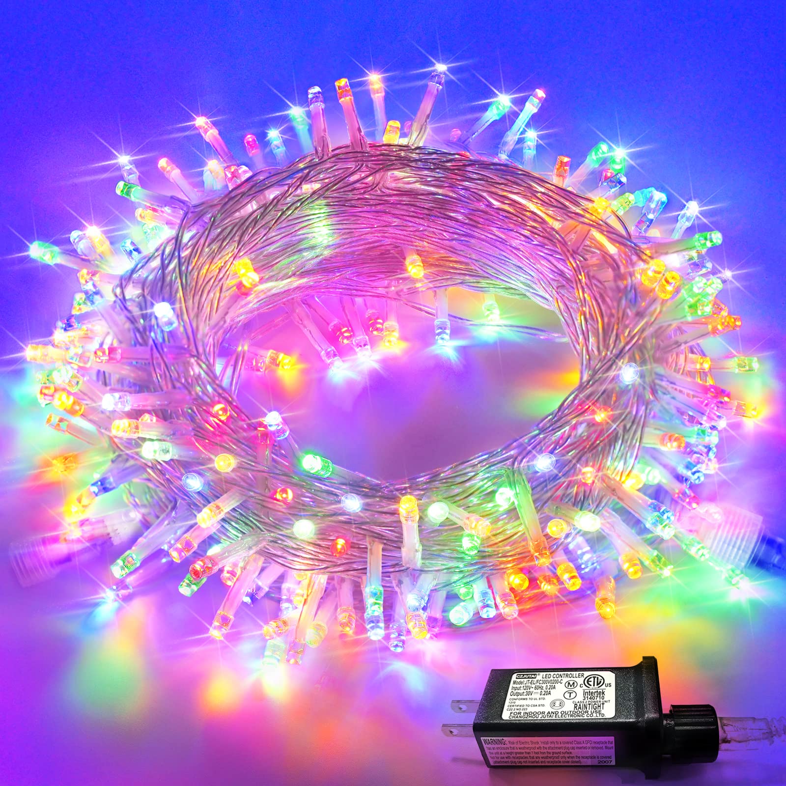 JMEXSUSS 250 LED Christmas Lights, 91.5ft Connectable, Multicolor, Waterproof, Model EXS-S-0250