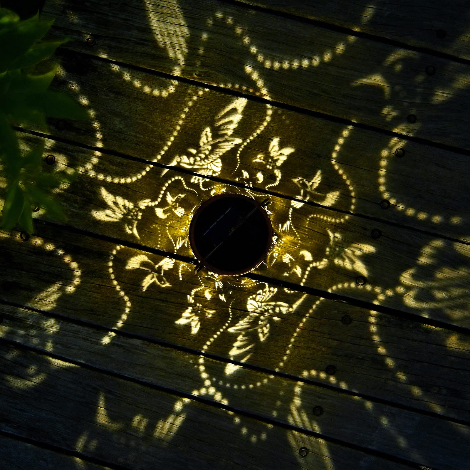 Solar Lanterns Outdoor Hanging Hummingbird Decor Lantern,Waterproof Hollow Out Metal Decorative Garden Light,Graceful Decoration