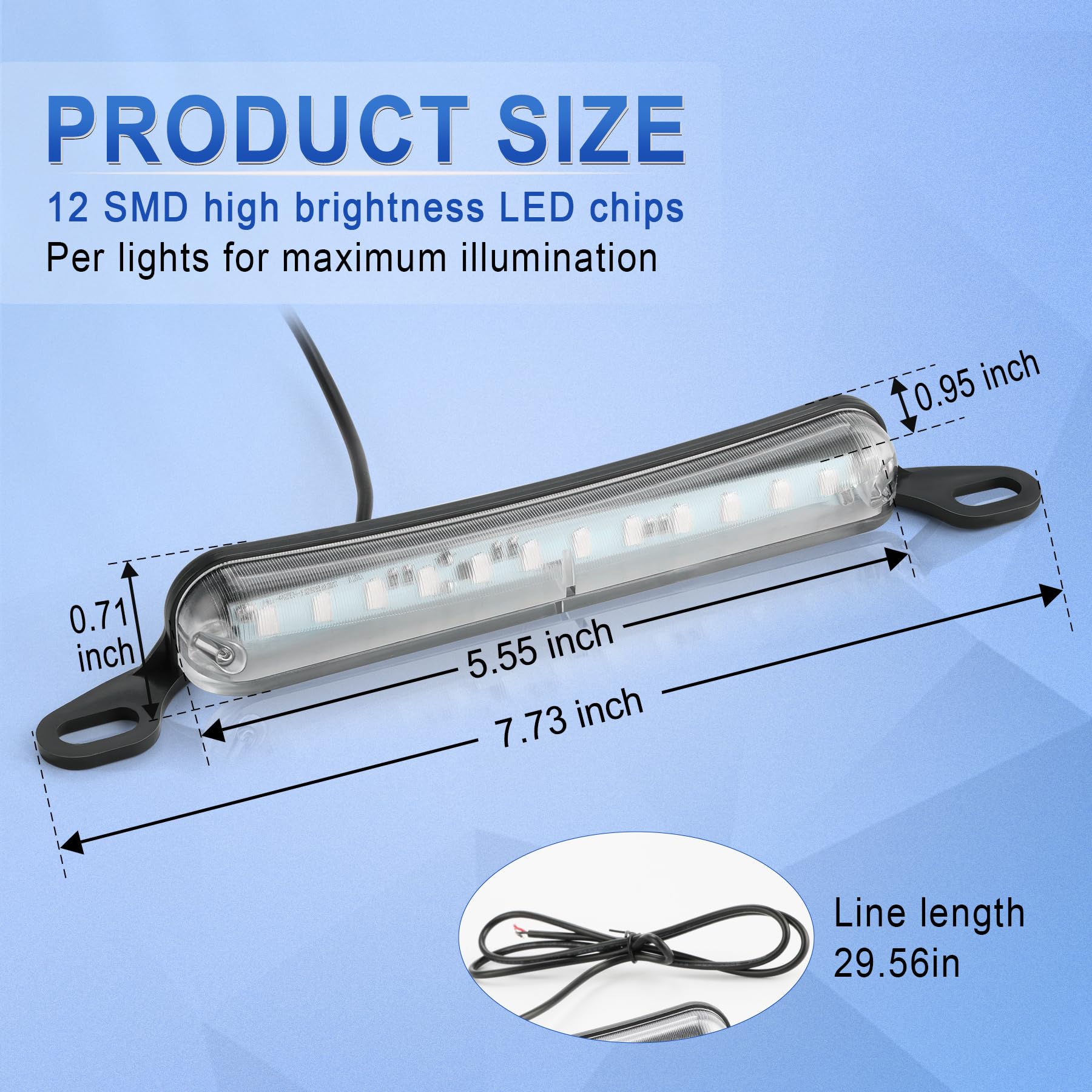LivTee LED License Plate Lights Assembly, Bright Blue 6000K for Trailer, UTV, ATV, Truck, RV, Boat, Car Accessories
