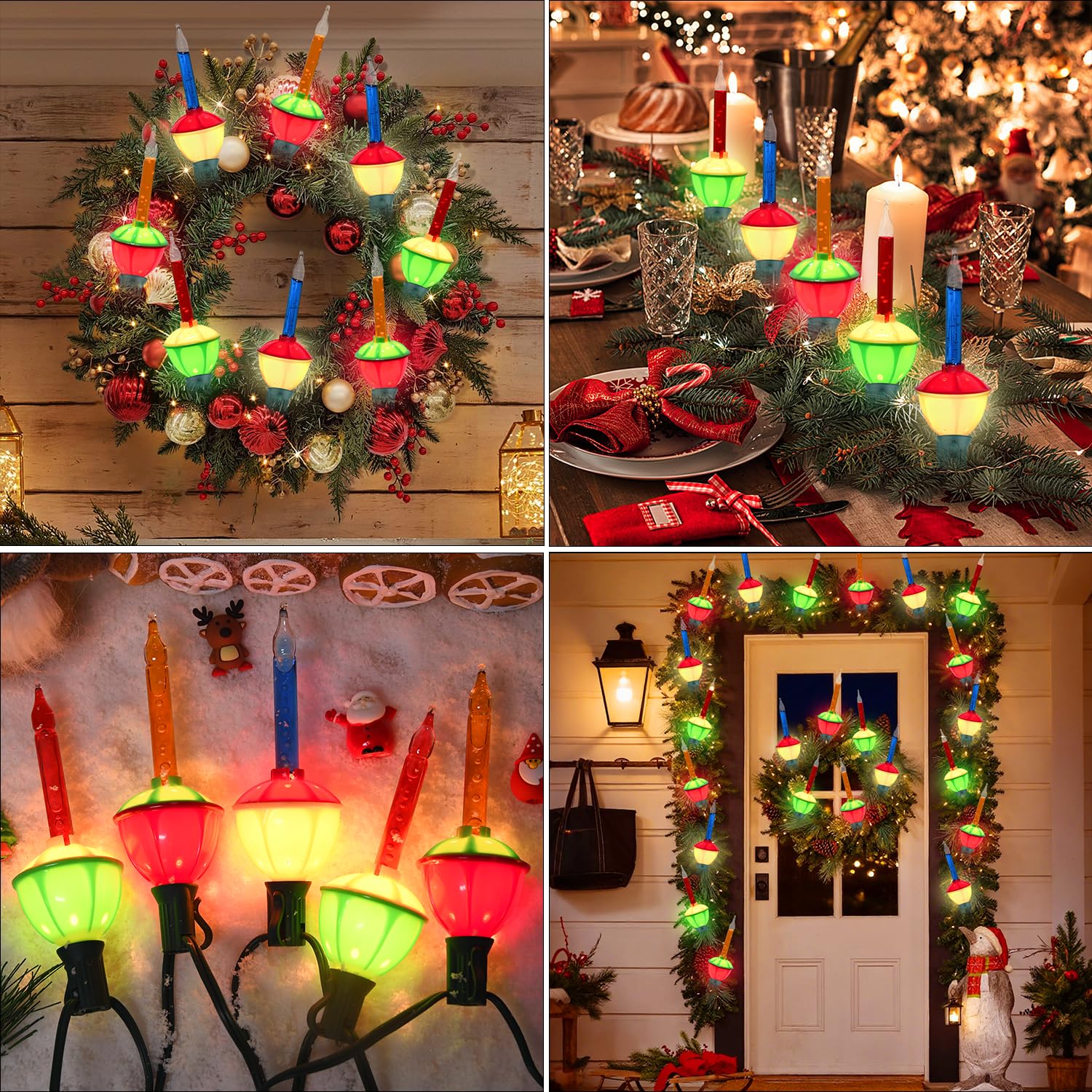 SOTOPOO Vintage Christmas Bubble Lights, 8.8 Feet, 10 Multicolor Bubbling Bulbs, Waterproof, E12 Base, 5 Watt