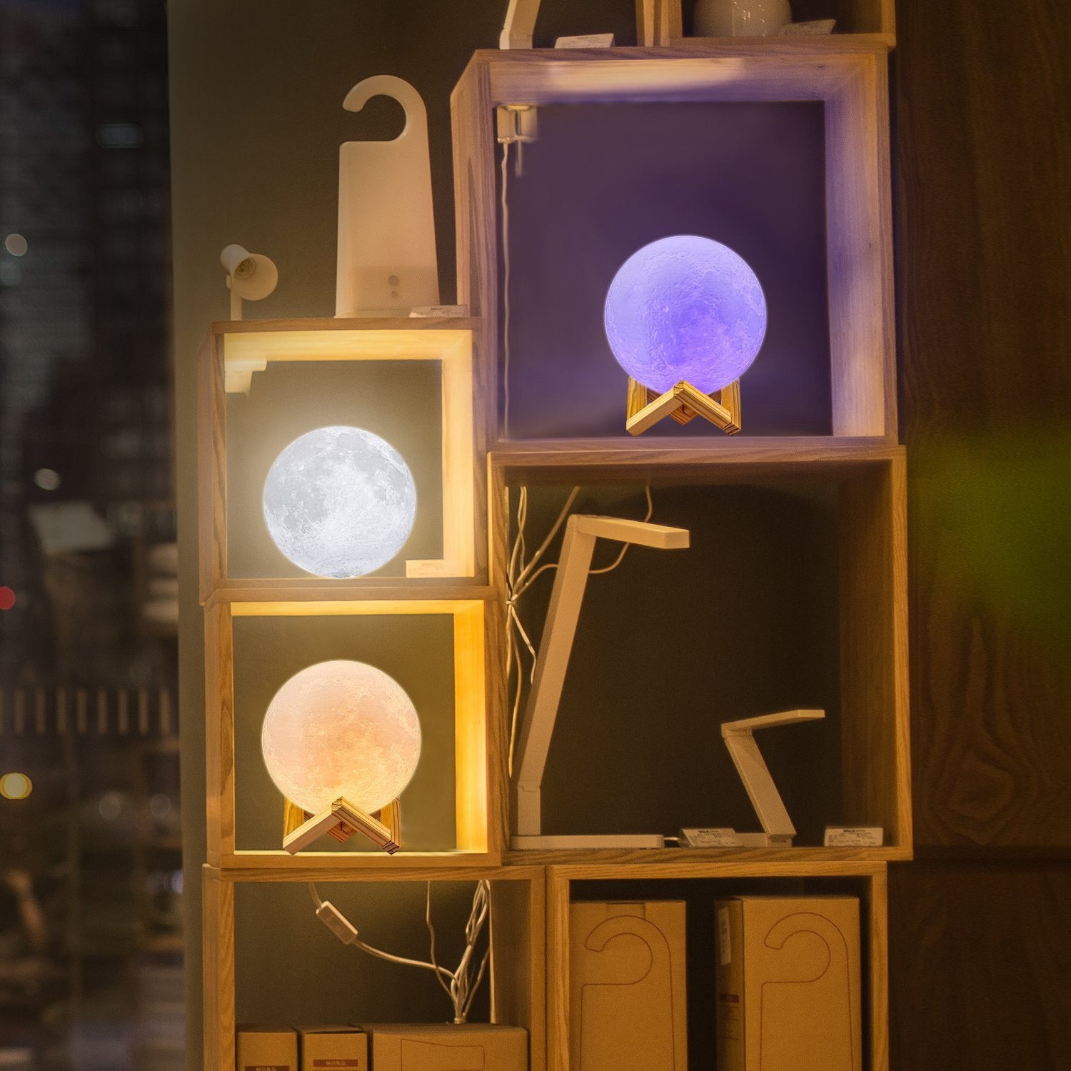 LOGROTATE Moon Lamp - 16 Colors LED Night Light, 4.8 Inch, 3D Printing with Remote & Touch Control, Perfect for Kids' Room Decor