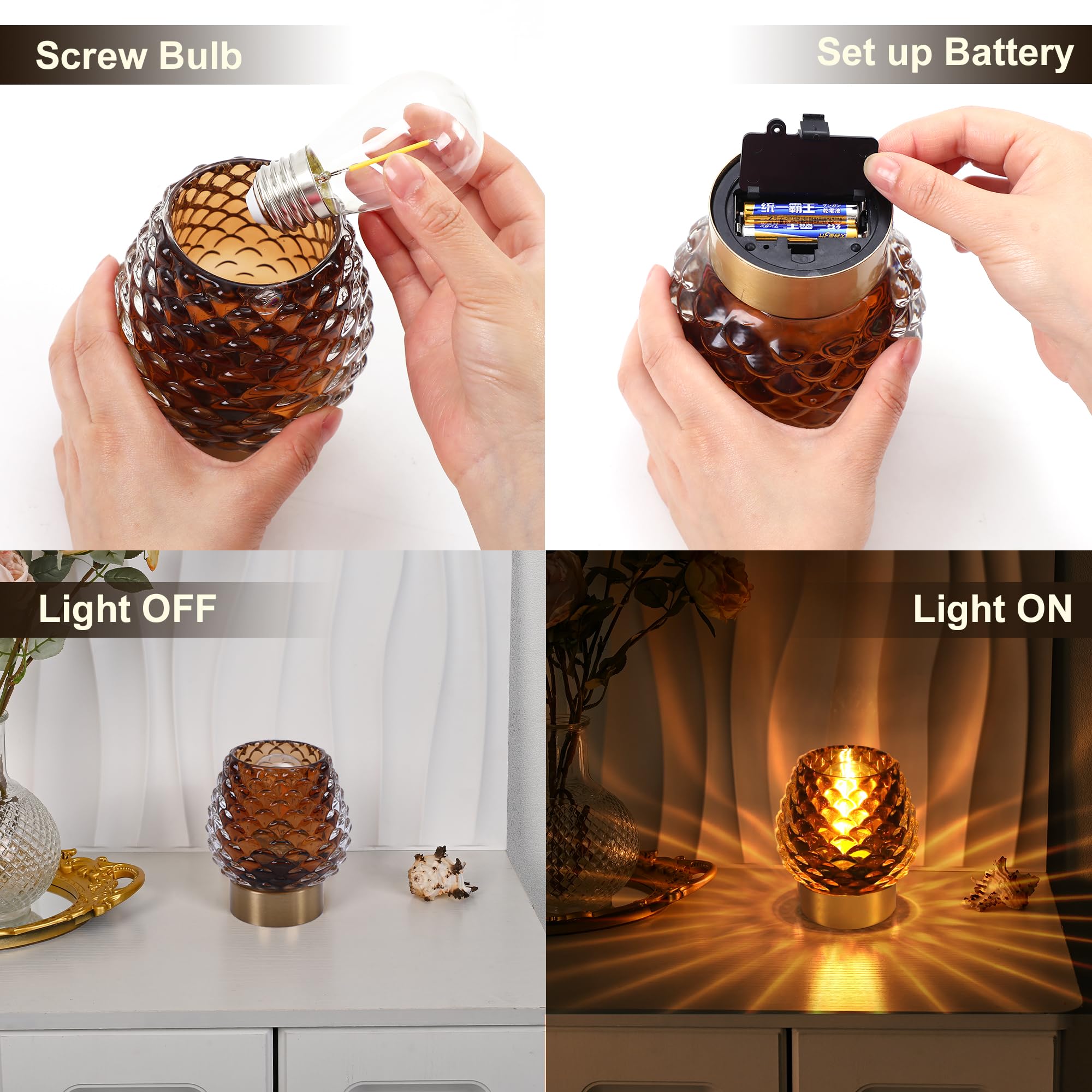 MiuBrty Battery Operated Table Lamp with Timer and Remote Control - Elegant Cordless Design for Home Decor, Perfect for Living R