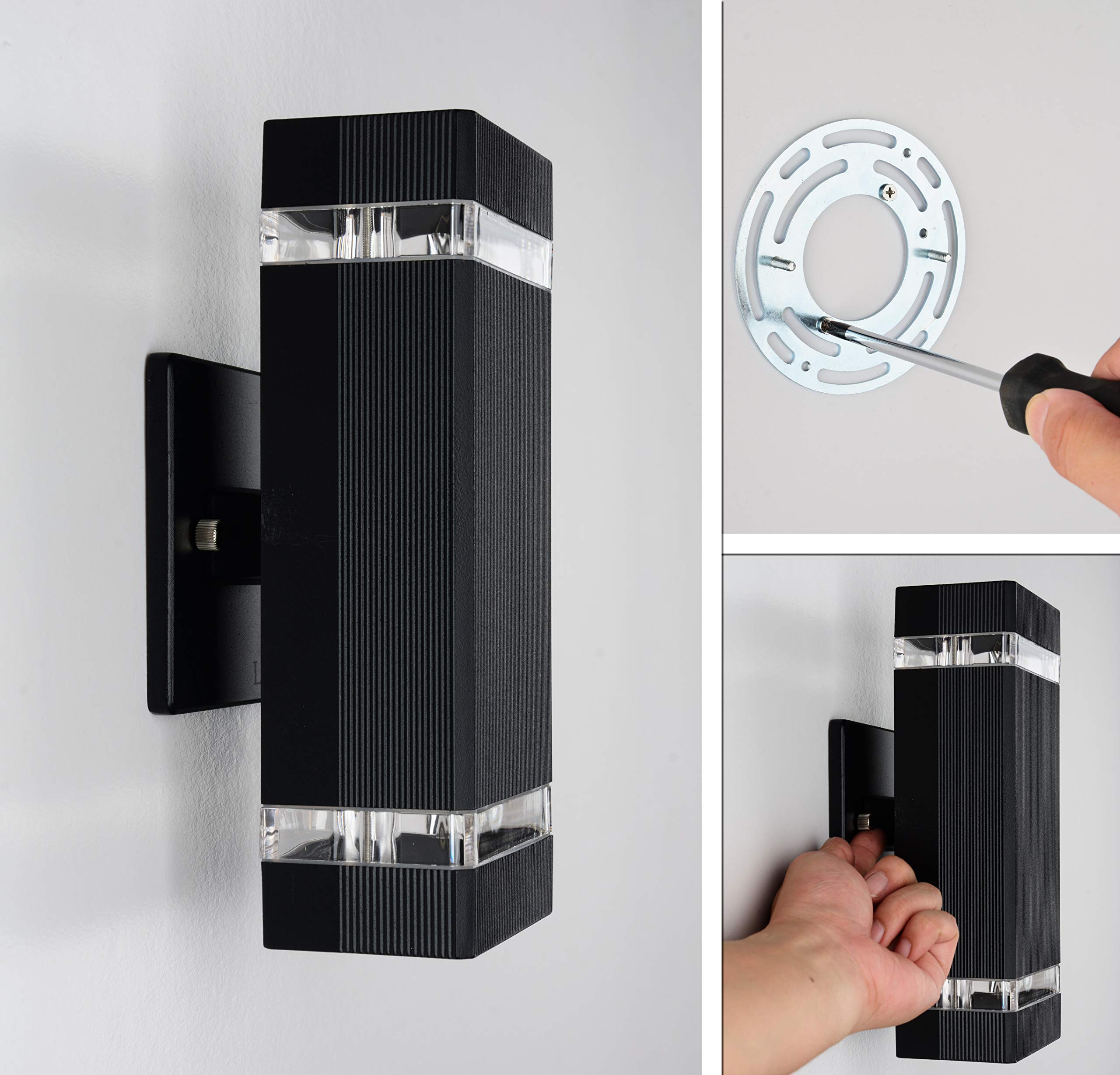 LMP LED Outdoor Wall Lights, 4 Pack, Aluminum, 3000K, 5W, Black, Model ZY-B1046C4HEI