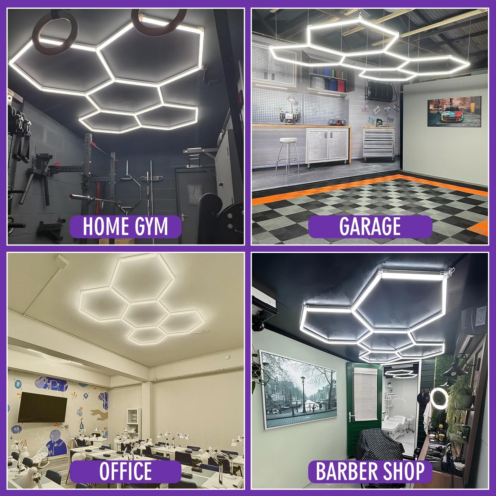 GOSLARLIT Dimmable Hexagon LED Garage Light 26PACK, 6500K/4000K/3000K, Polycarbonate, Model 018, Dimmable