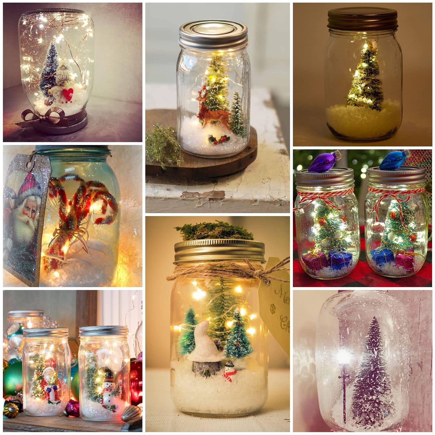 Urvoix Solar Mason Jar Lights - 8 Pack 30 Led Solar Fairy Lights Outdoor, Waterproof Mason Jar Lids Lights Solar Powered String Lights With Hangers(No Jars) For Garden Patio Lantern Decor