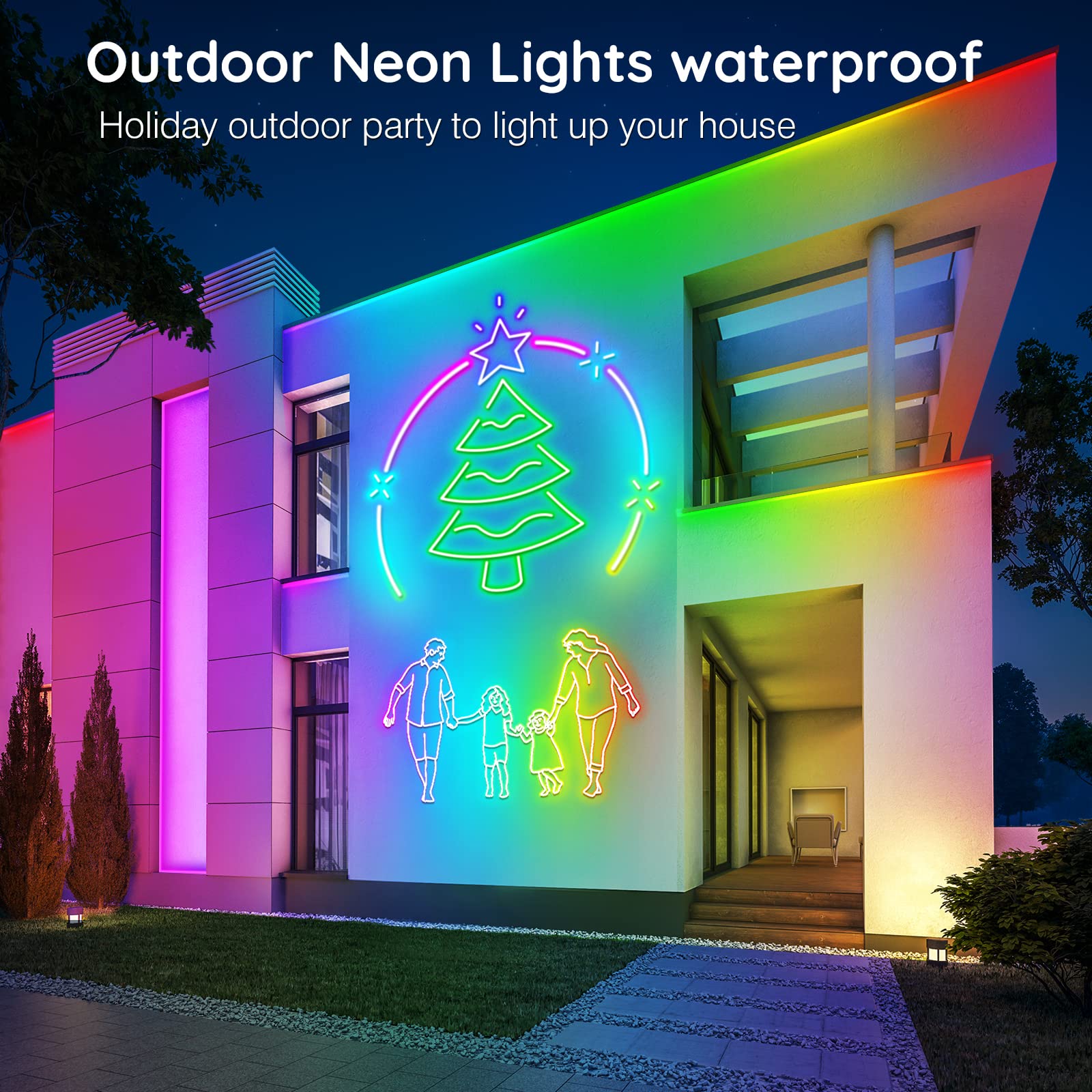 AILBTON 150FT LED Neon Rope Lights, App/Remote Control, IP65 Waterproof, RGB Colors, Flexible for Bedroom Decor