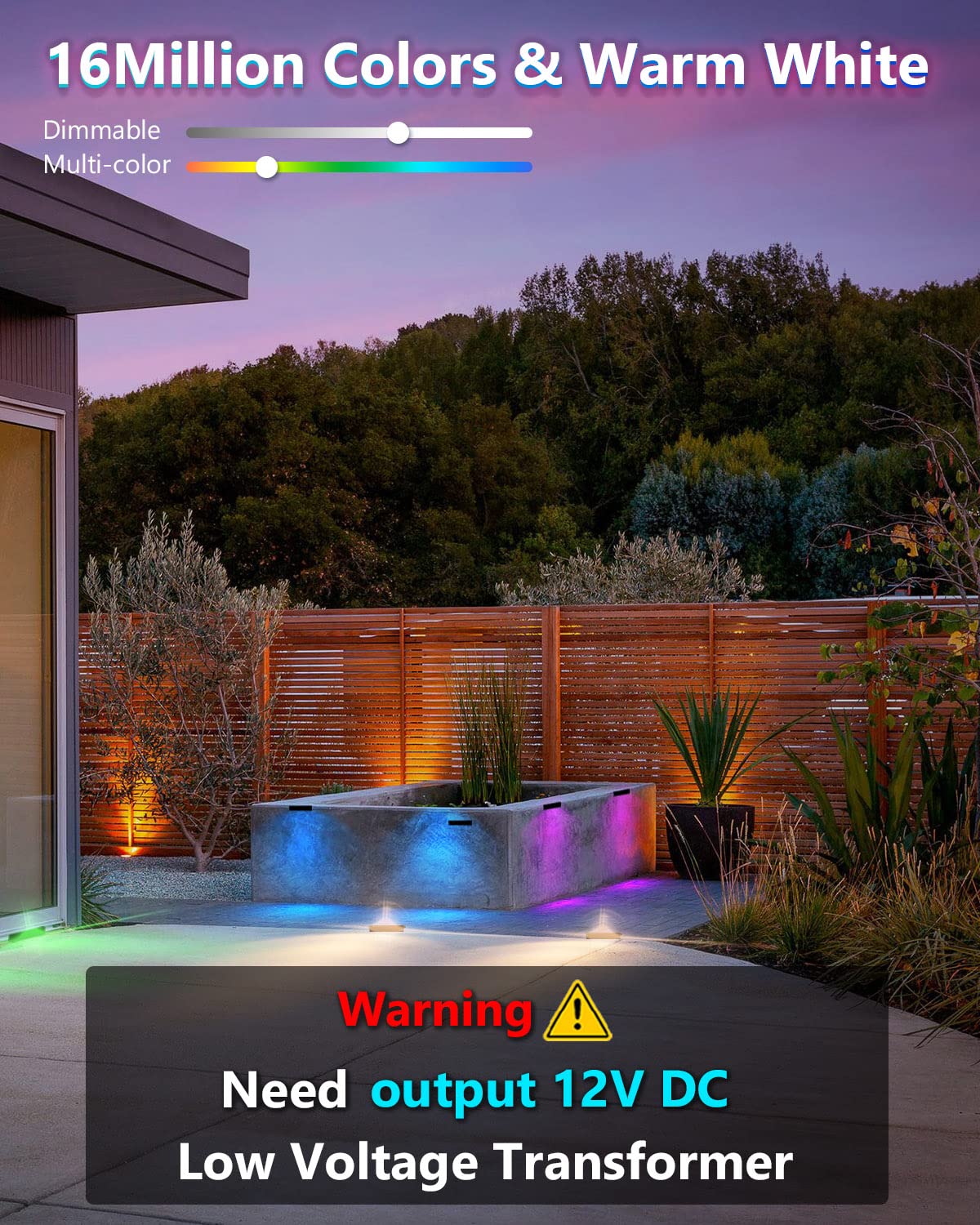 Teekuv 8 Pack 7 Inch RGB LED Hardscape Lighting, 5W Smart Retaining Wall Lights 16 Million Colors with Remote Control, IP65 Wate