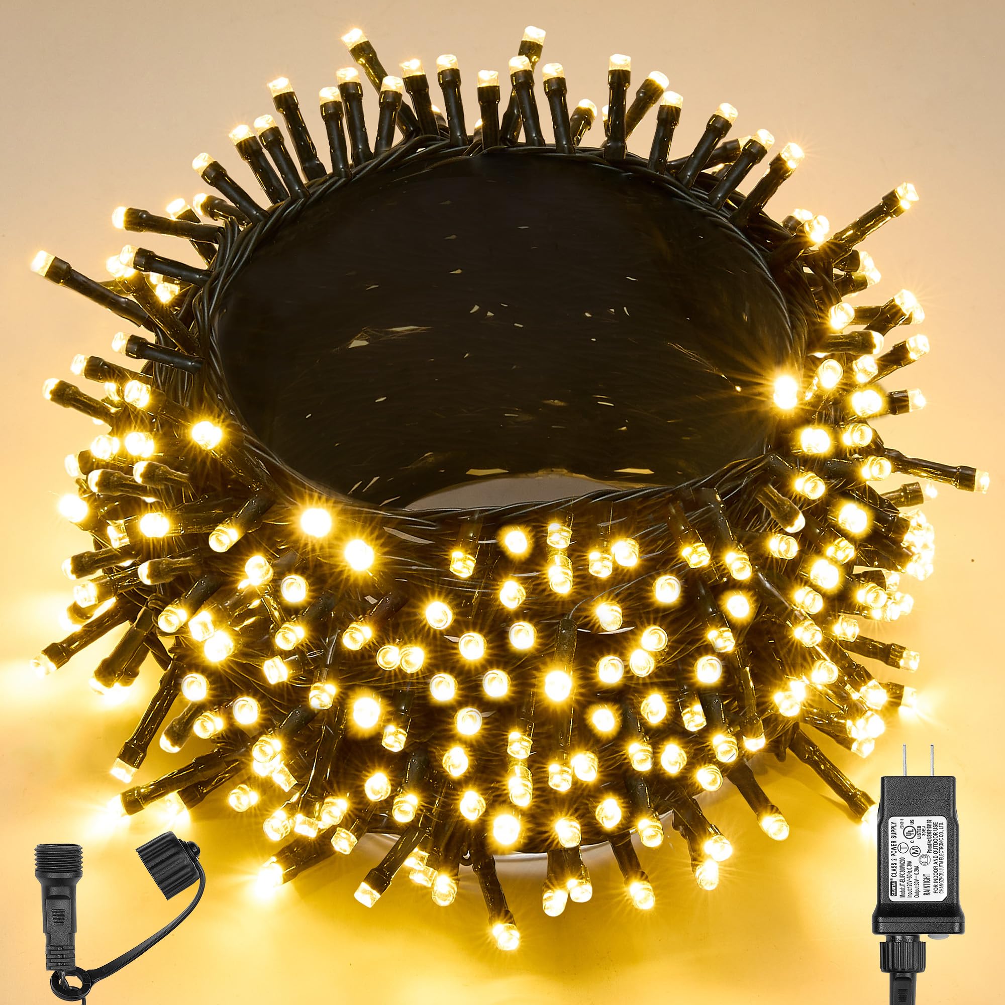 Wbao Christmas Lights Indoor Outdoor 500Led 174Ft  Super Bright Led Christmas String Lights With Ul Certified  8 Lighting Modes  Timer  Memory & Waterproof For Trees  Patio  Party Decor  Warm White