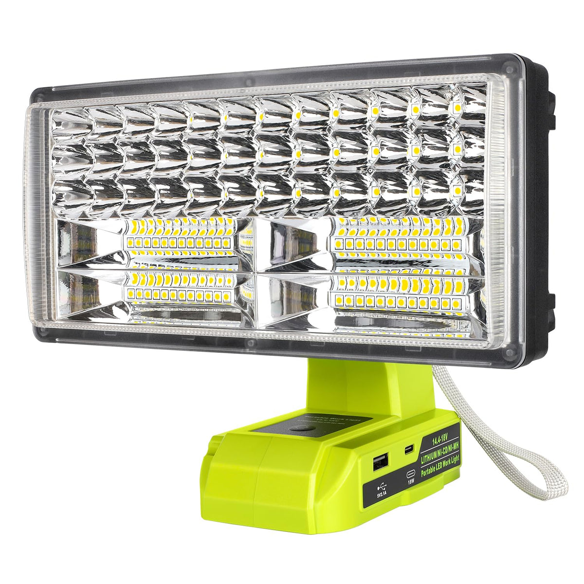 Gerttilyon 4200LM Cordless LED Work Light for Ryobi 18V Battery,Jobsite Light - 40W 4200LM Cordless LED Work Light with USB Port