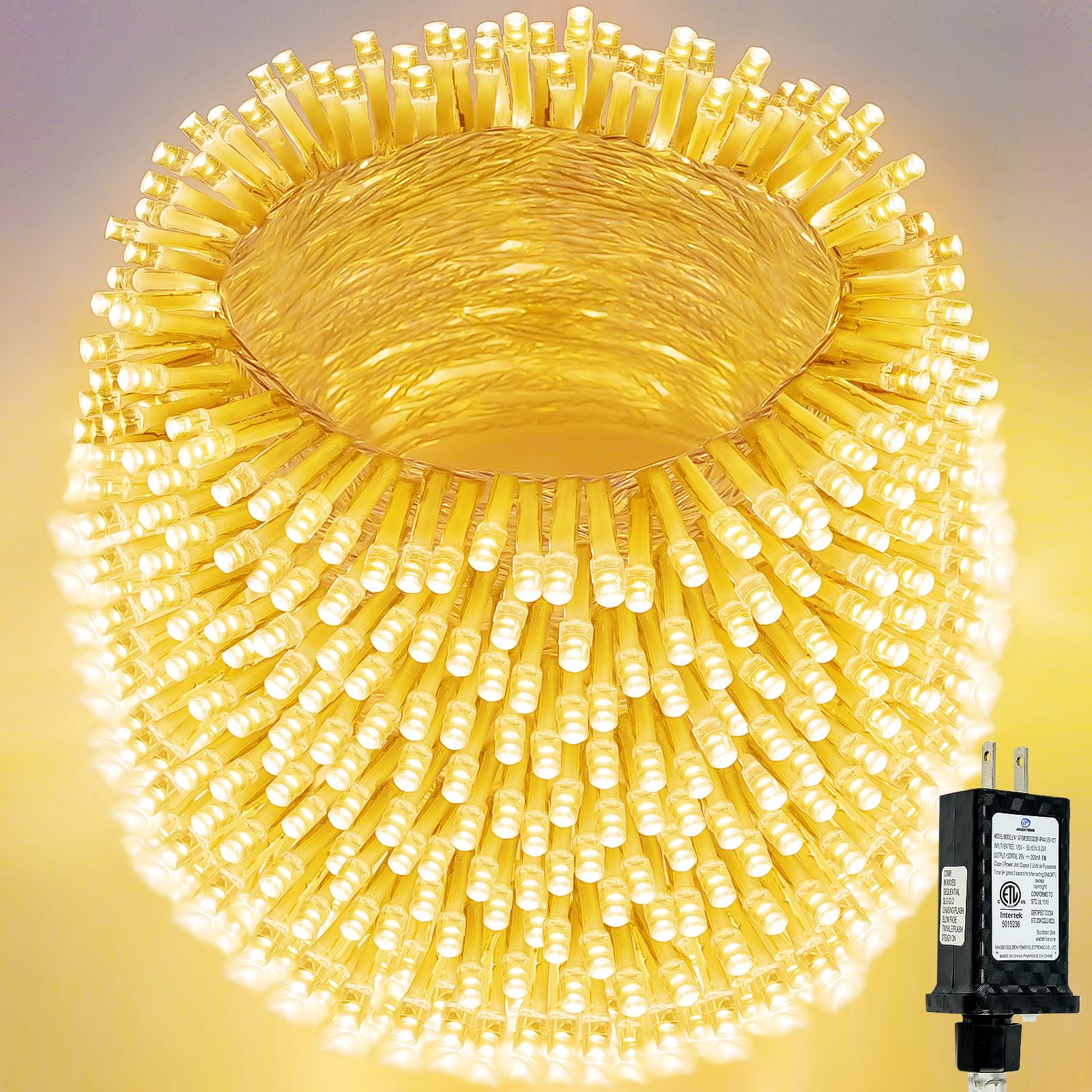 Extra-Long 800 Led Christmas String Lights Outdoor Indoor  13 Modes Warm White Christmas Lights Waterproof  Super Bright Twinkle Fairy Lights Plug In Clear Wire For Xmas Tree Bedroom Wedding Party