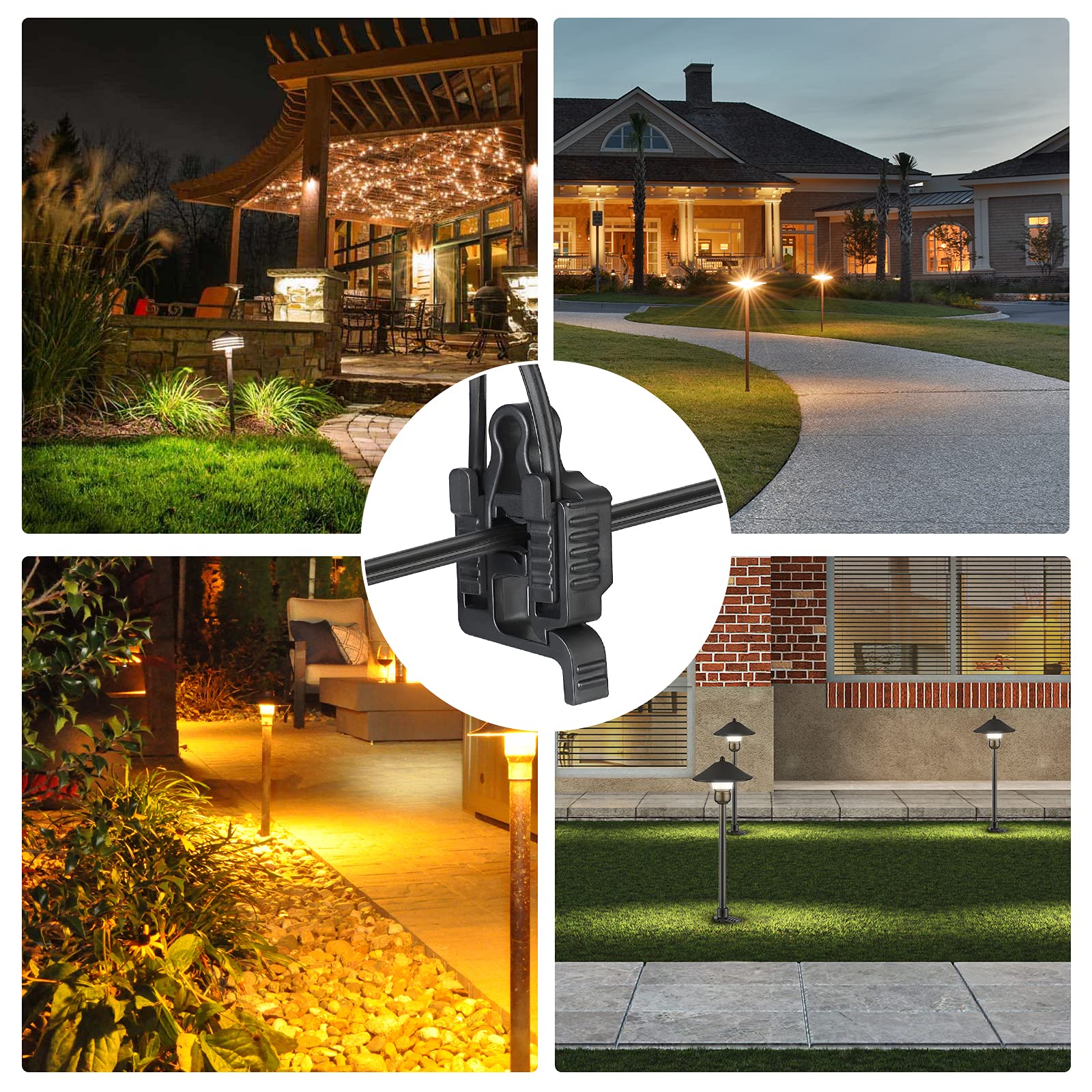 EDISHINE 6-Pack Low Voltage Wire Connectors, Waterproof for Landscape Lighting, UL Listed, Compatible with 10-18 Gauge, Black, Model HLVC23A