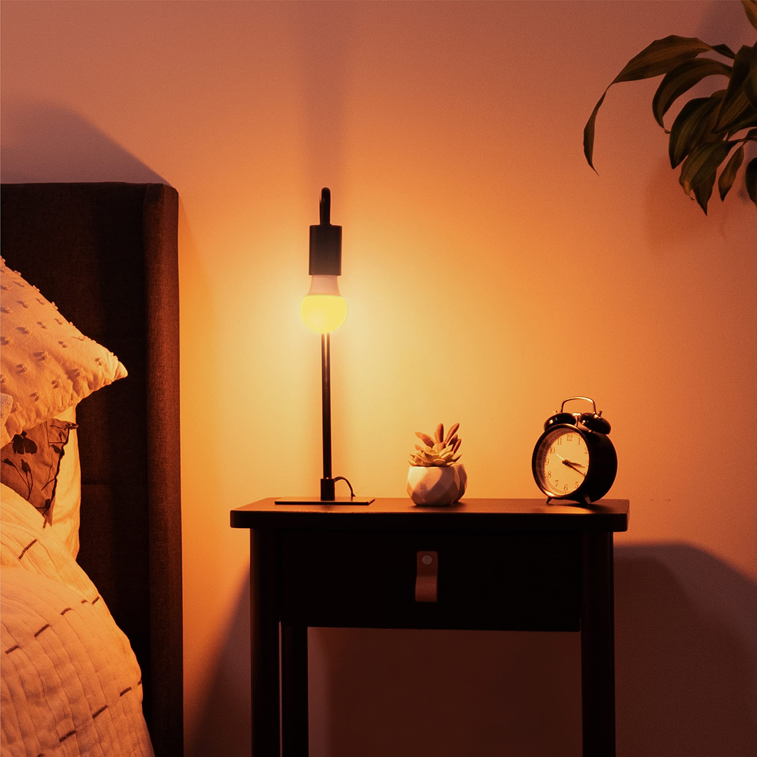Harth Amber Light Bulbs, 7W Sunset Red for Sleep, 500 Lumen, 40W Equivalent, 7 Count, Copper Material