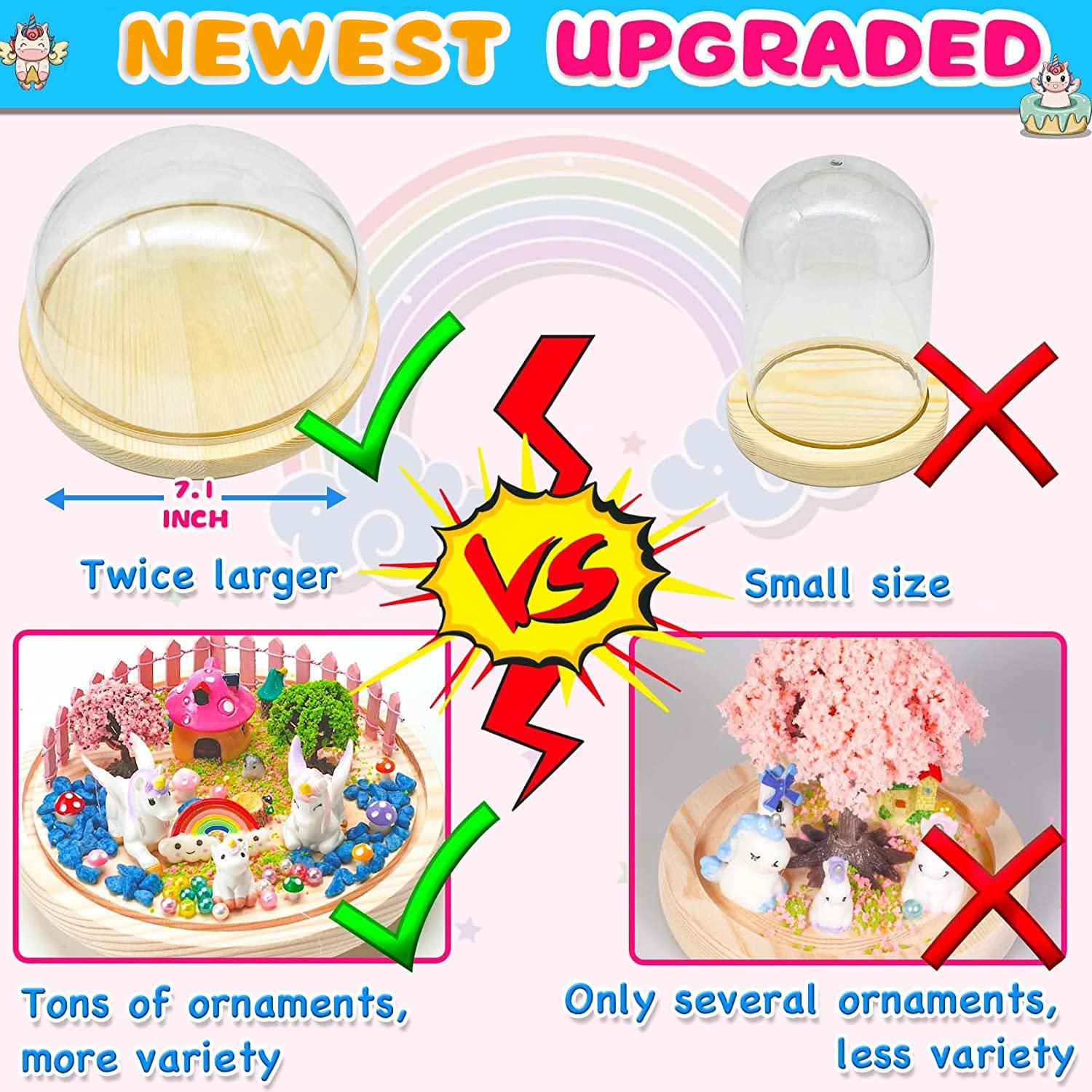 Y YOFUN Unicorns Gifts for Girls - Crafts for Kids,Make Your Unicorn Night Lights Kit with Rainbow Fairy Lights,Gifts for 5 6 7