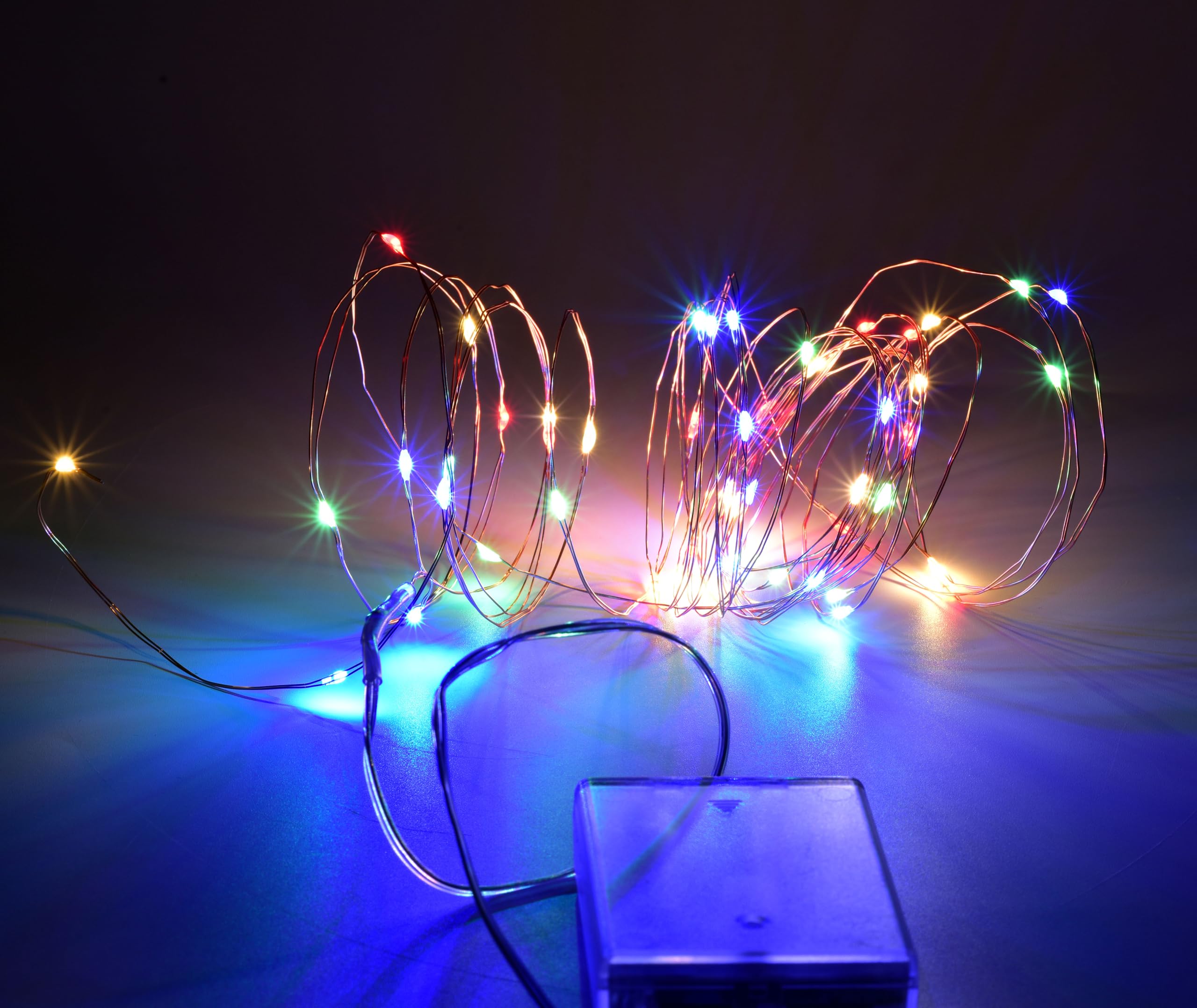 Karlling Multi-Color Fairy Lights Battery Operated, 16Ft 50 LED Copper Wire String Lights with Timer, 8 Modes for Bedroom Mason 