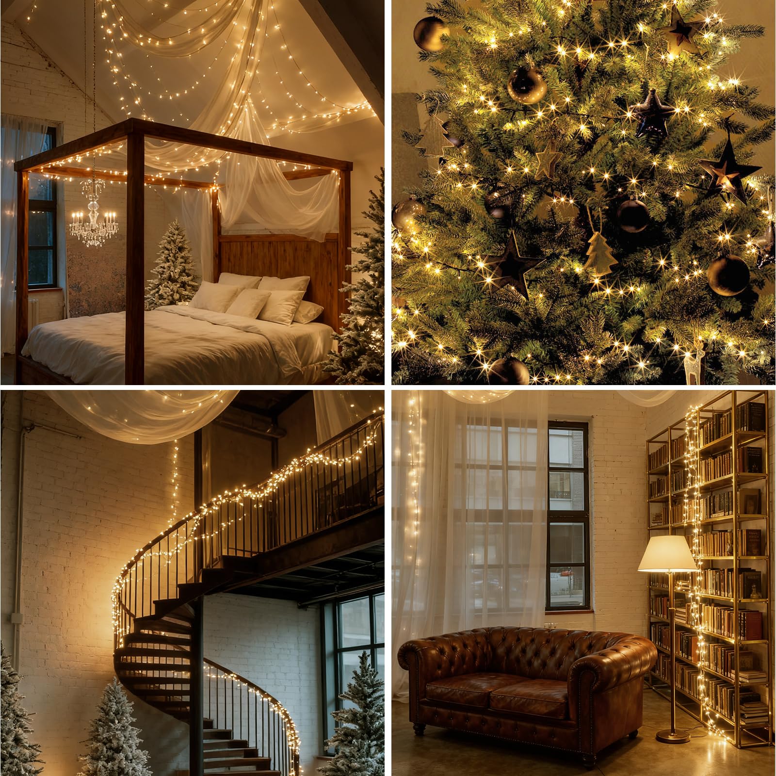 Dailyart Fairy Lights Plug In  1000 Led Twinkle String Light With Remote 75Ft Waterproof 8 Modes Warm Cluster Lights With Timer For Bedroom Wreath Window Wedding Christmas Tree Decoration Black Wire