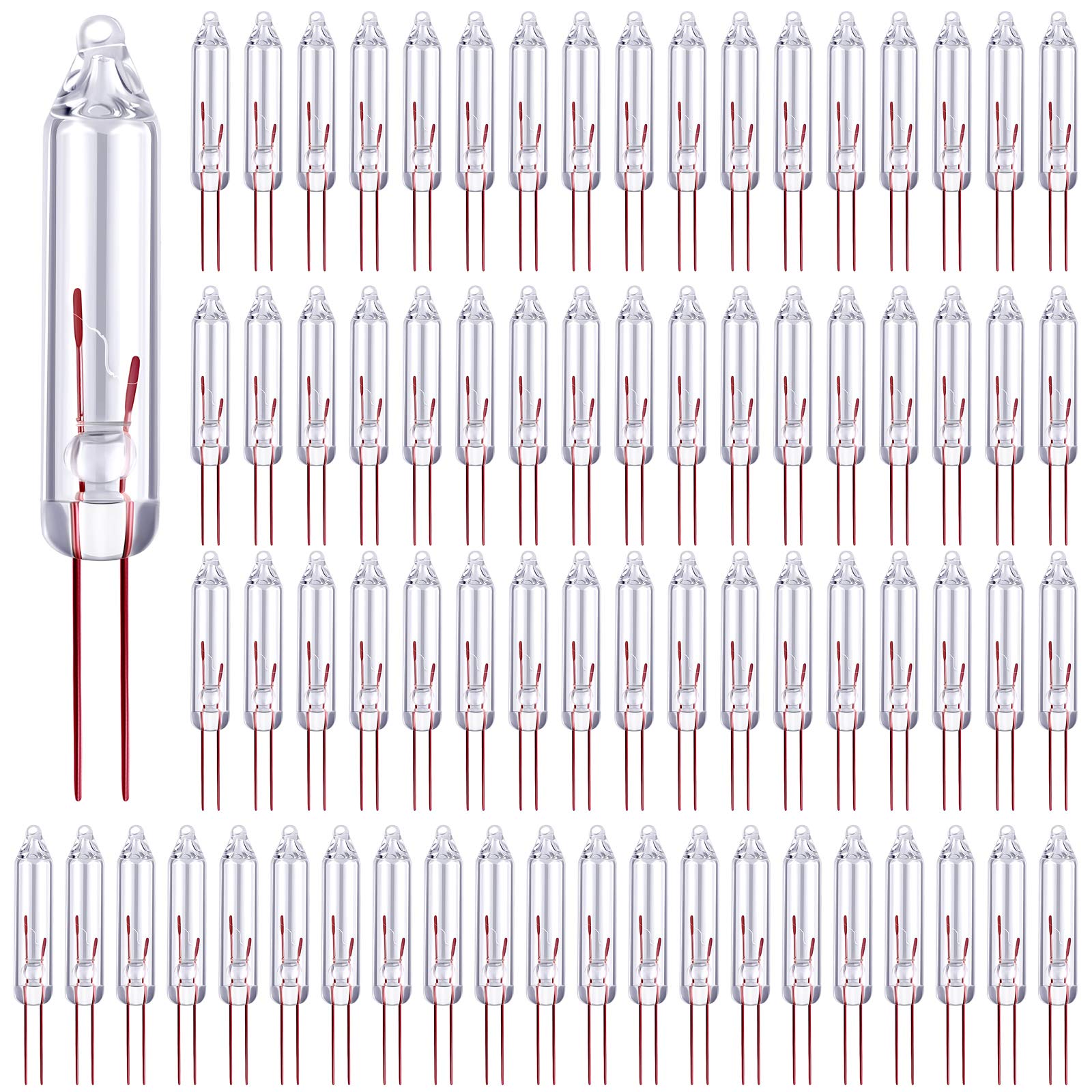 Aodaer 500 Pieces Clear Mini 2.5 Volt Replacement Light Bulbs, 0.17 Ampere, 0.42 Watt for Christmas Trees Decorative Light