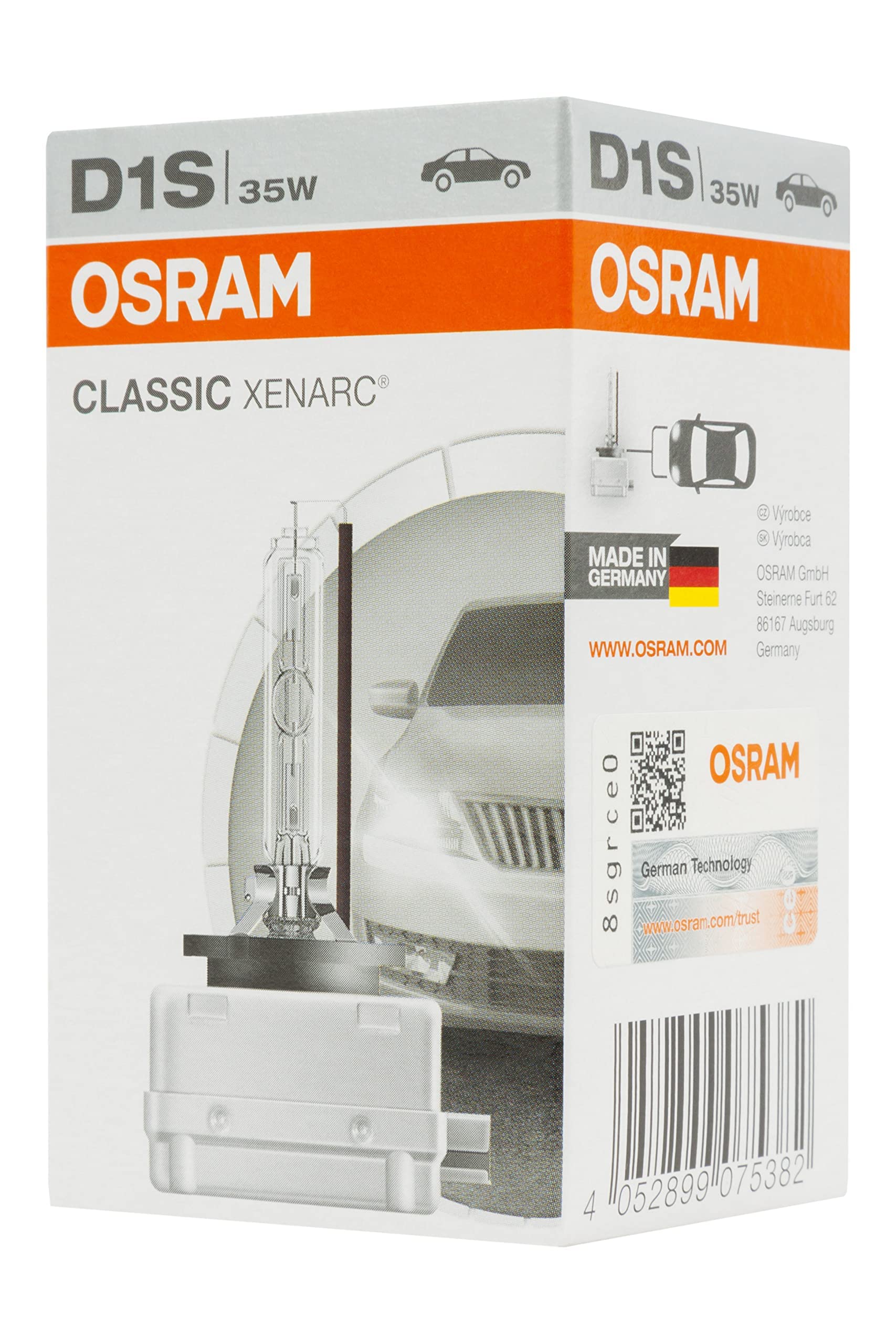 OSRAM Xenon Classic Vehicle Light Bulb 4300K D1S Aluminum
