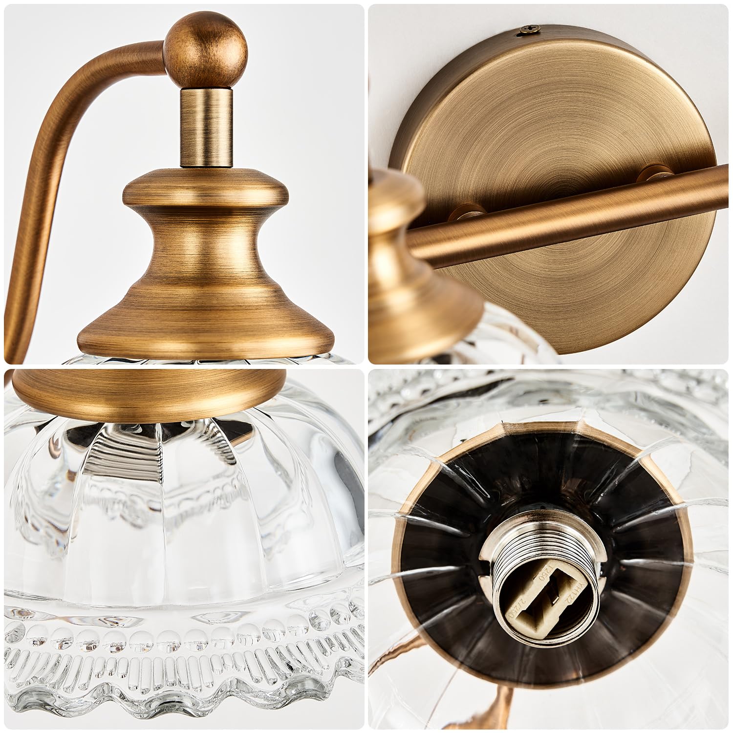 Xiedun Bathroom Light Fixtures 4 Lights Bathroom Vanity Lighting Fixtures Matte Brass Vintage Vanity Light Fixture Vanity Lights