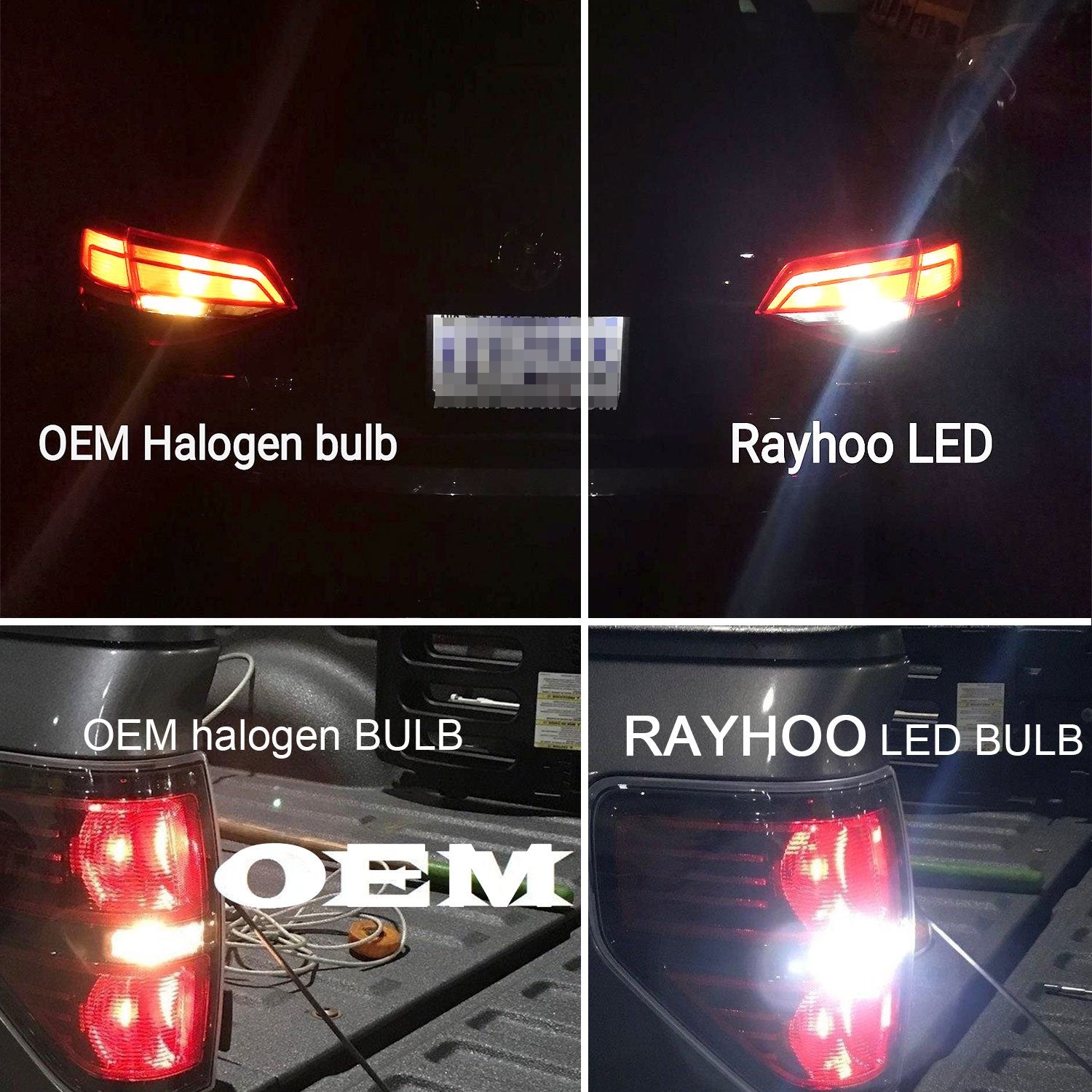RA RAYHOO 921 912 LED Backup Light Bulbs, 1000 Lumens, Canbus Error Free, T15 906, 6000K Xenon White, 2