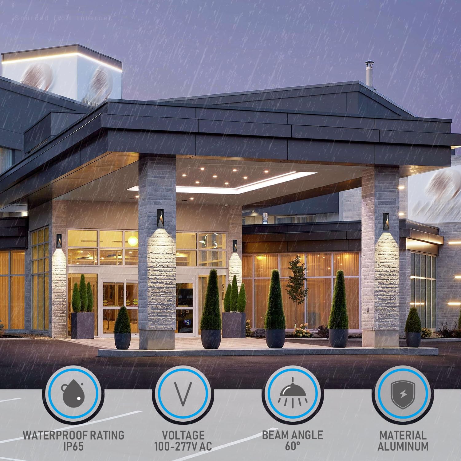 LEONLITE 5CCT Dimmable LED Outdoor Wall Light, 14 Inch, 1000LM, IP65, Dark Sky, Aluminum Sconce, Pack of 2