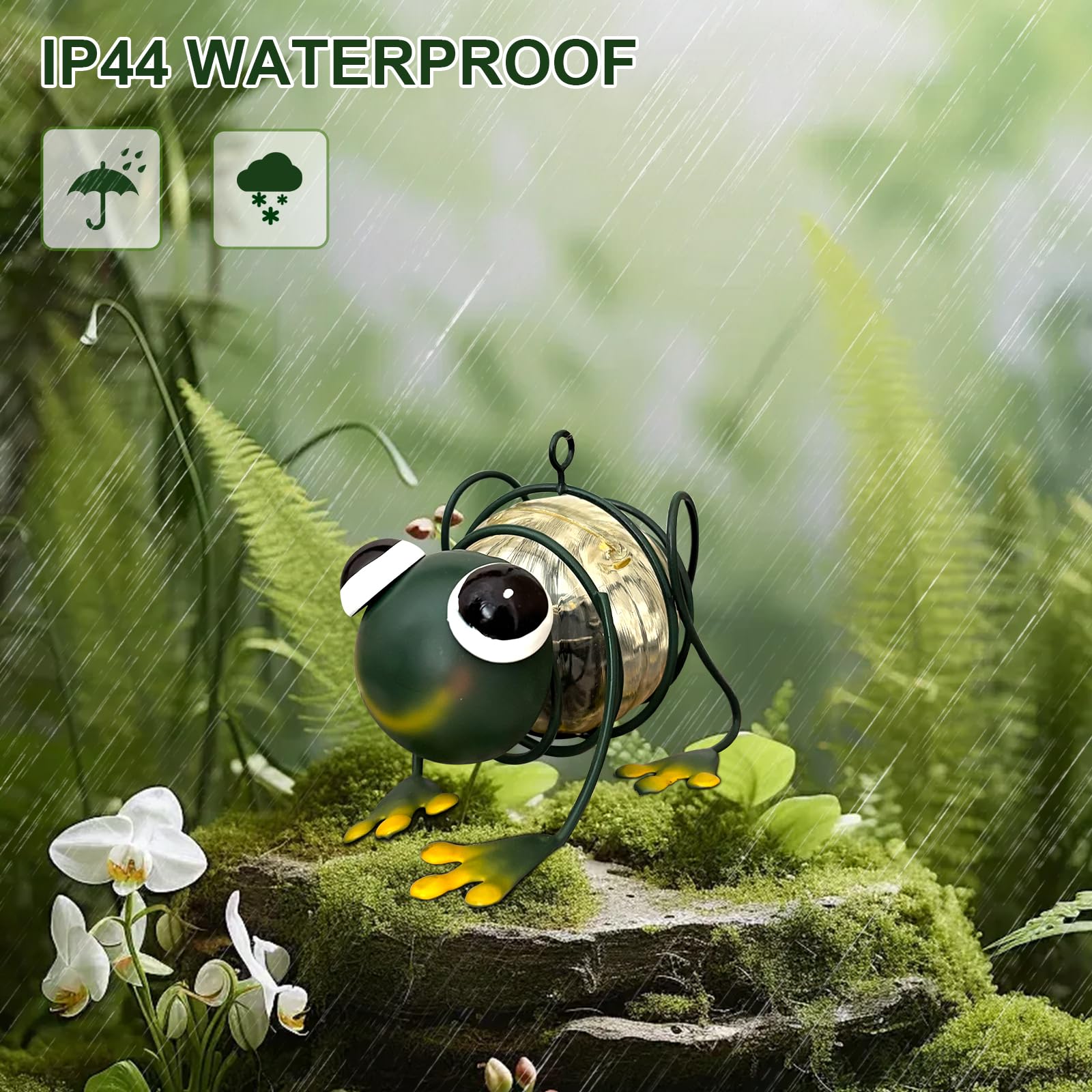 Evolux Solar Outdoor Frog Lights For Garden - Outdoor Statues Figurine Lights For Lawn  Patio  Balcony  Yard Ornament Cut Housewarming Gifts(2 Pcs)