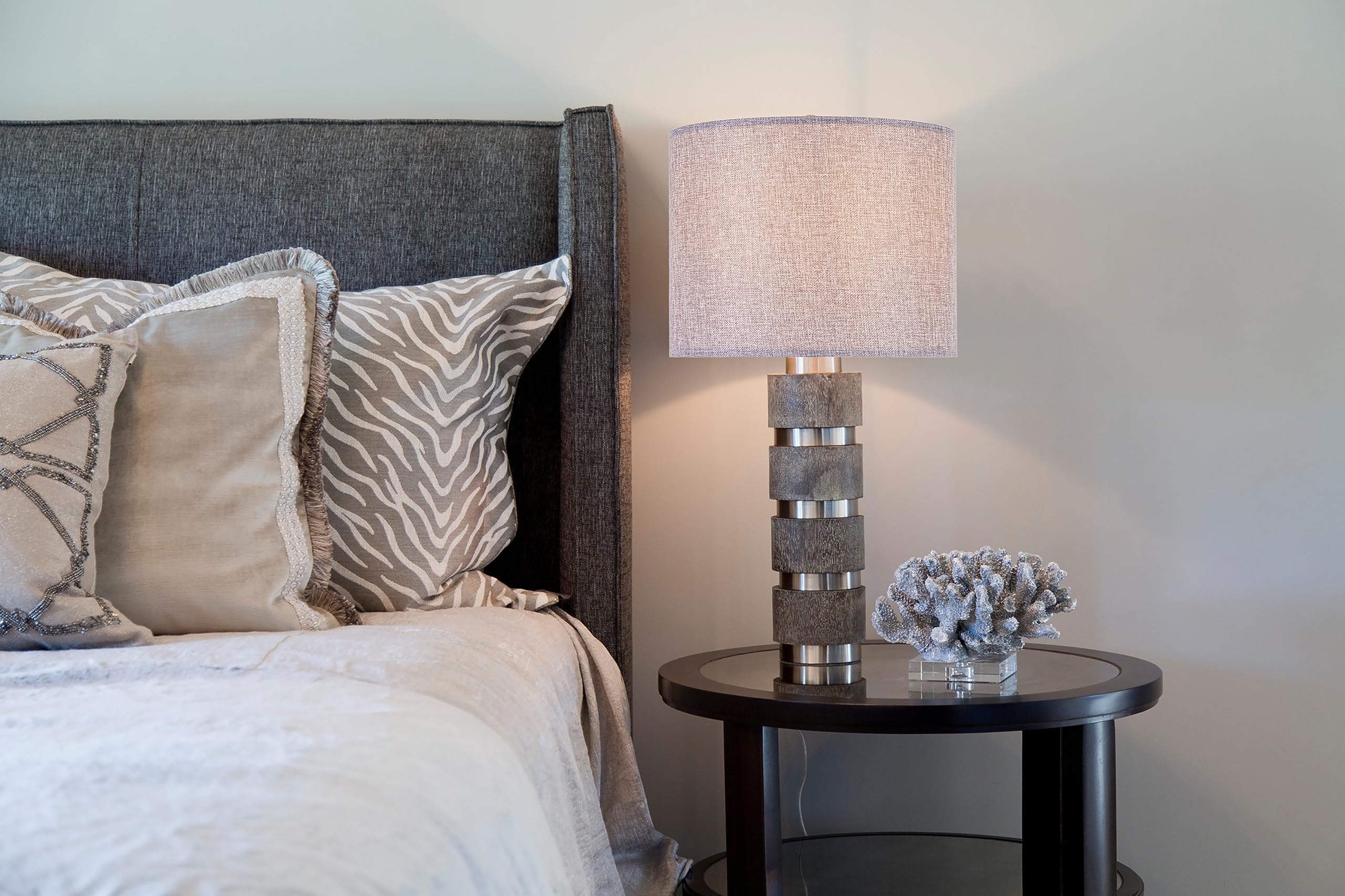 Wellmet 14x14x11 Assembly Required Lampshade for Table Lamp, Bedside Lamp, Floor Lamp, Fabric Drum Lampshade Classic Modern Styl