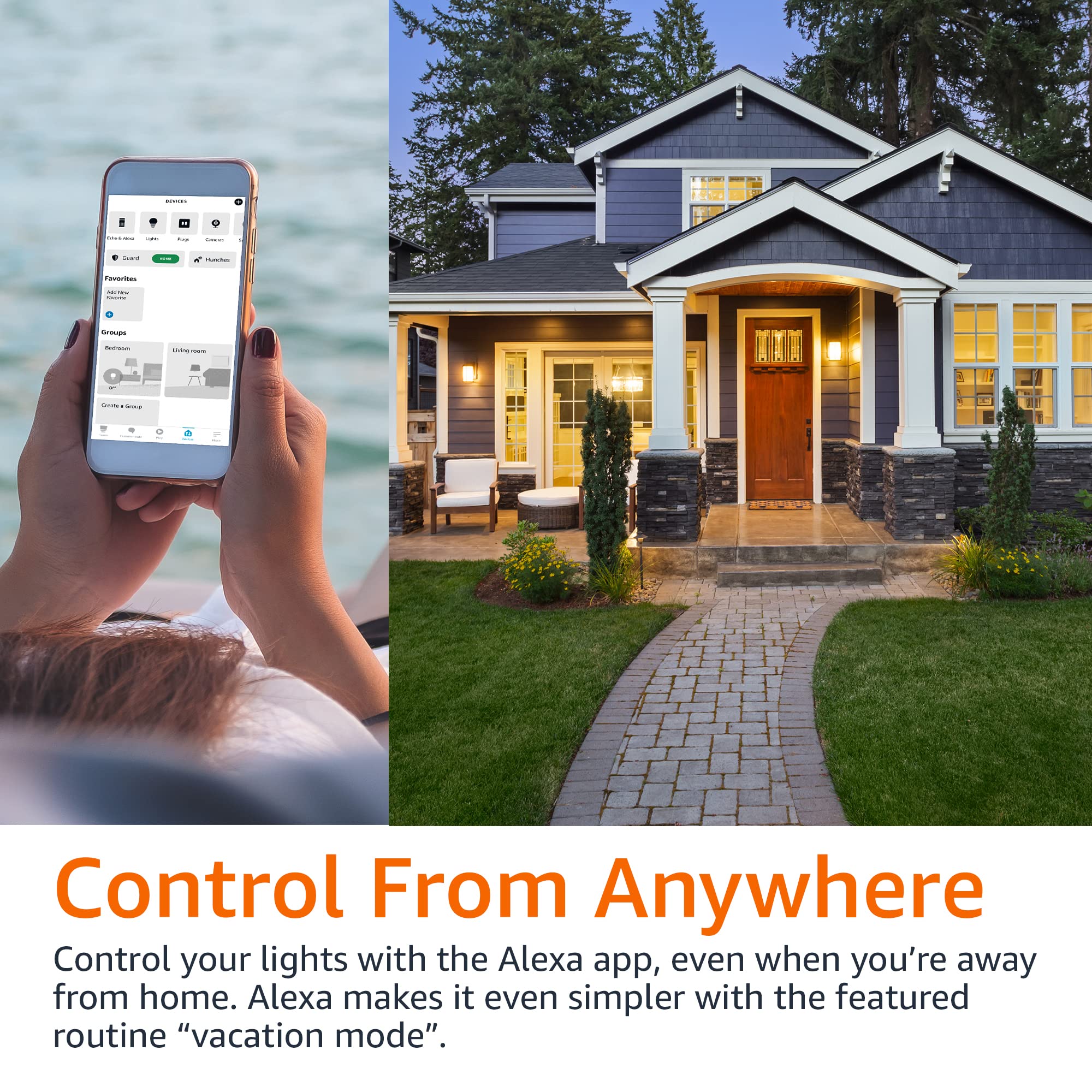 Amazon Basics Smart A19 LED Light Bulb, Color Changing, 9W, 800LM, Works with Alexa, 2.4 GHz Wi-Fi, No Hub Required, 1 Pack