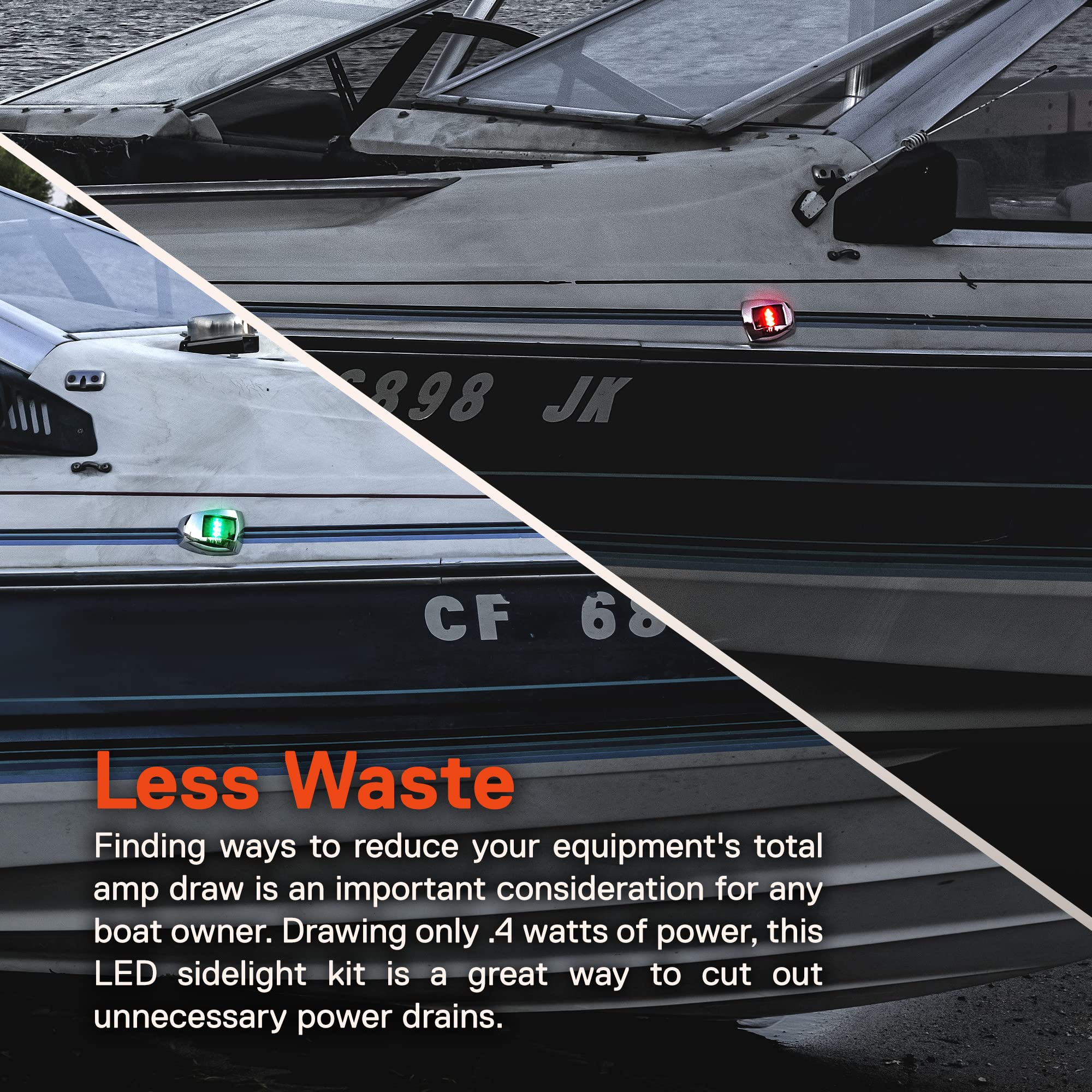 ONLINE LED STORE TRUE MODS Red Green Marine Navigation Light for Boats [USCG ABYC A-16 1NM] [IP67 Waterproof] [Chrome & ABS] 1 N