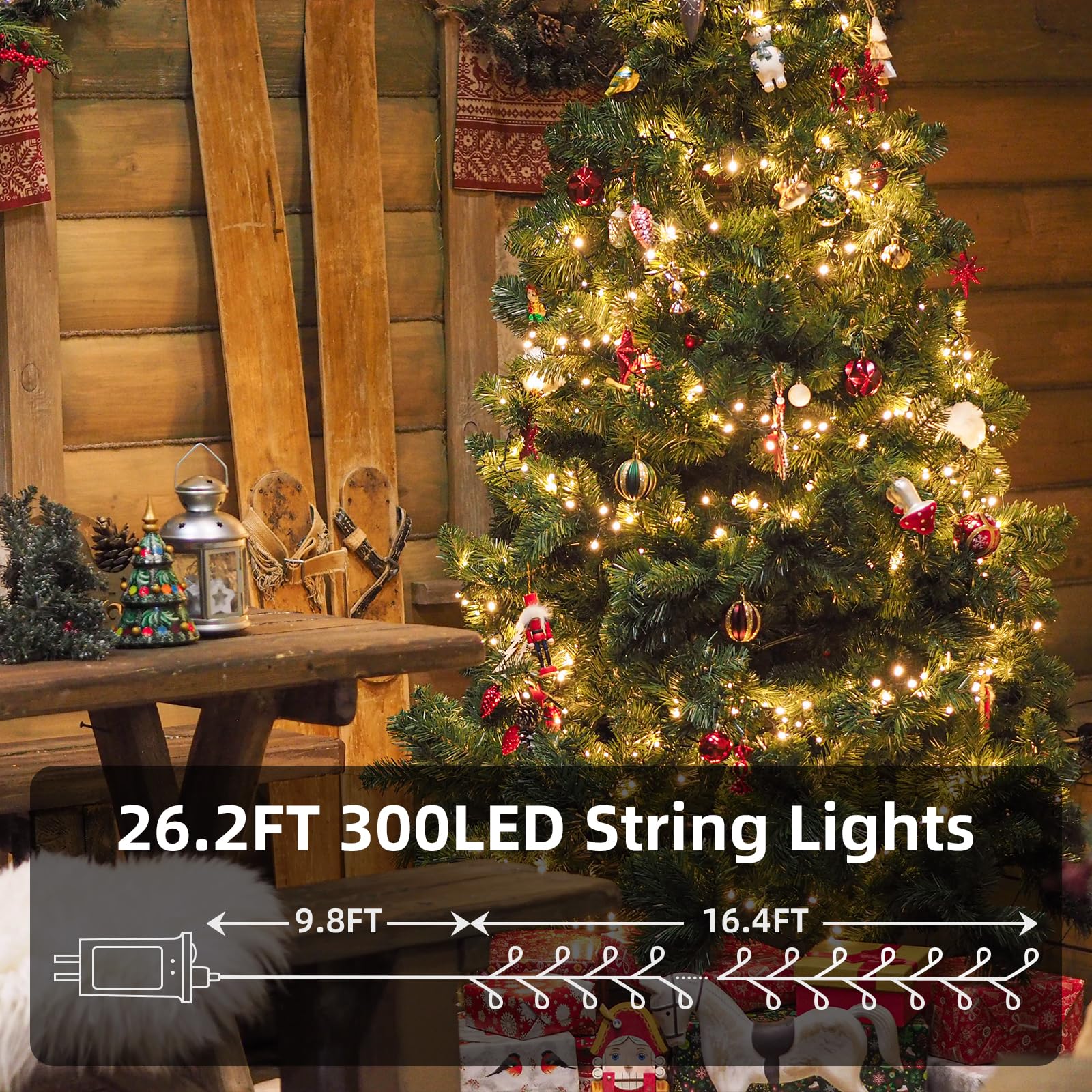 Dailyart Fairy Lights Plug In 300 Led Fairy Lights With Remote 26Ft Fairy Lights With Timer 8 Modes Fairy Lights For Bedroom Wre