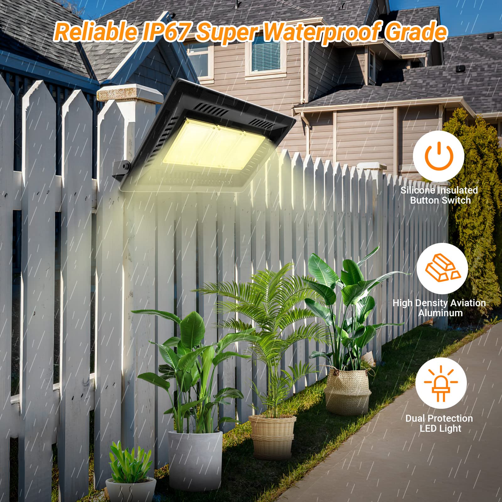 Relassy 450W Waterproof Led Sunlike Full Spectrum Outdoor, Grow Light With No Noise, Heat Dissipation For Indoor Outdoor Plants Seedling, Growing, Blooming And Fruiting