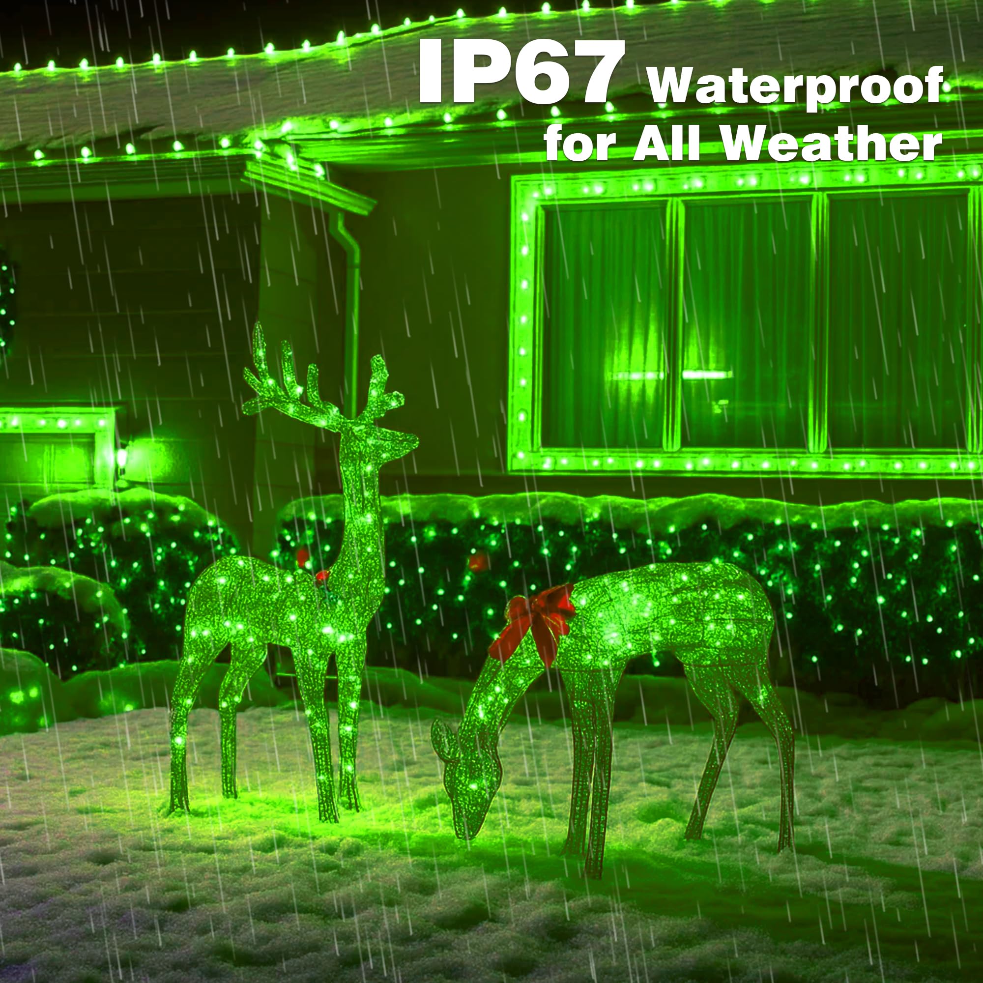 Domolli Christmas Lights 500Led 164Ft  Waterproof Christmas Tree Lights With 8 Modes  Remote Control 3 Timers & Memory Function Xmas Decorations For House And Holiday (Green)