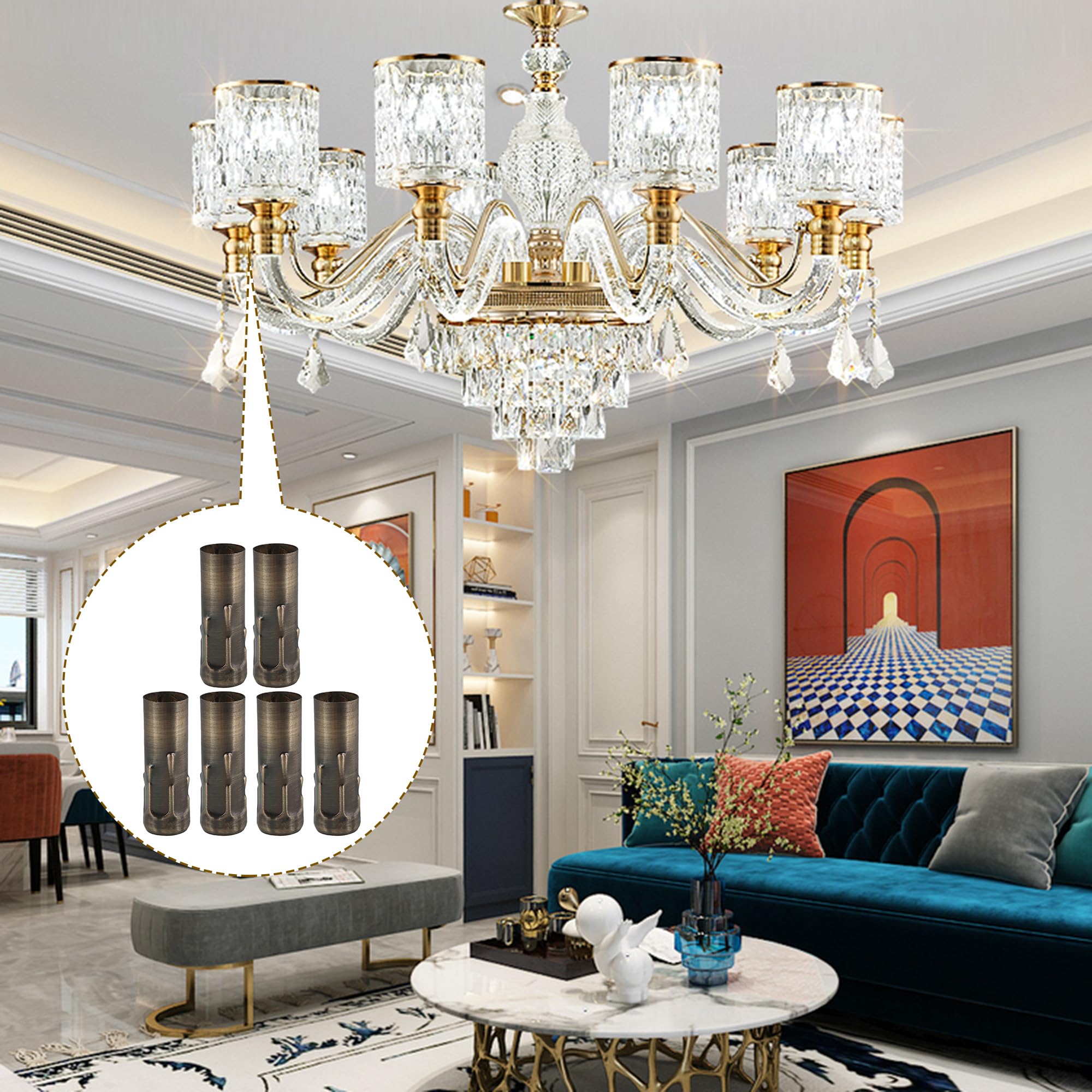 Bqlzr Candle Socket Light Covers Sleeves 3 Inch Tall Chandelier Socket Covers Chandelier Base Socket For E14 Chandelier Bright B