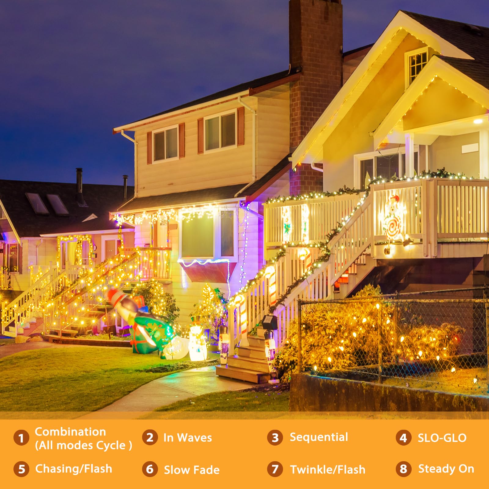 Galavasen Solar String Lights Outdoor Waterproof, 4x56Ft 600LED 8 Modes Twinkle Solar Powered Copper Fairy String Lights for Out
