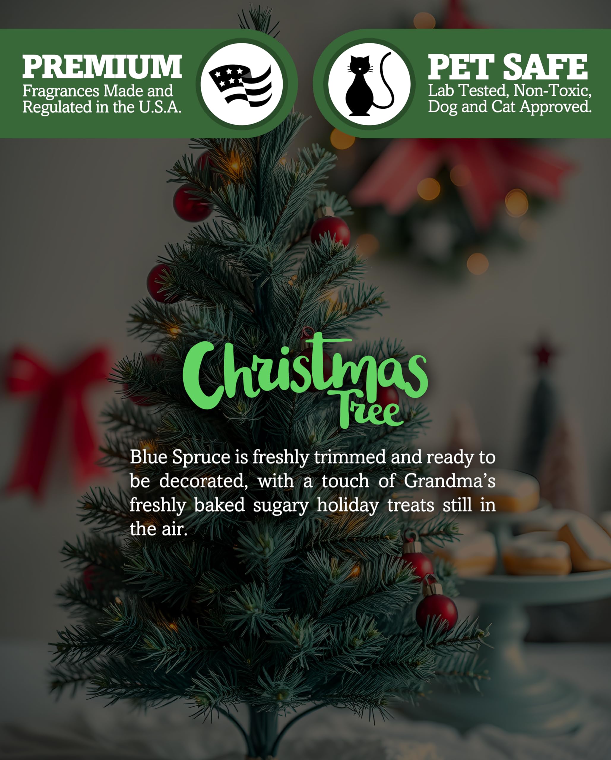 Shorties Candle Company Christmas Tree Tealight Candles - Highly Scented - 6 Green Paraffin Wax Lights - Holiday Collection
