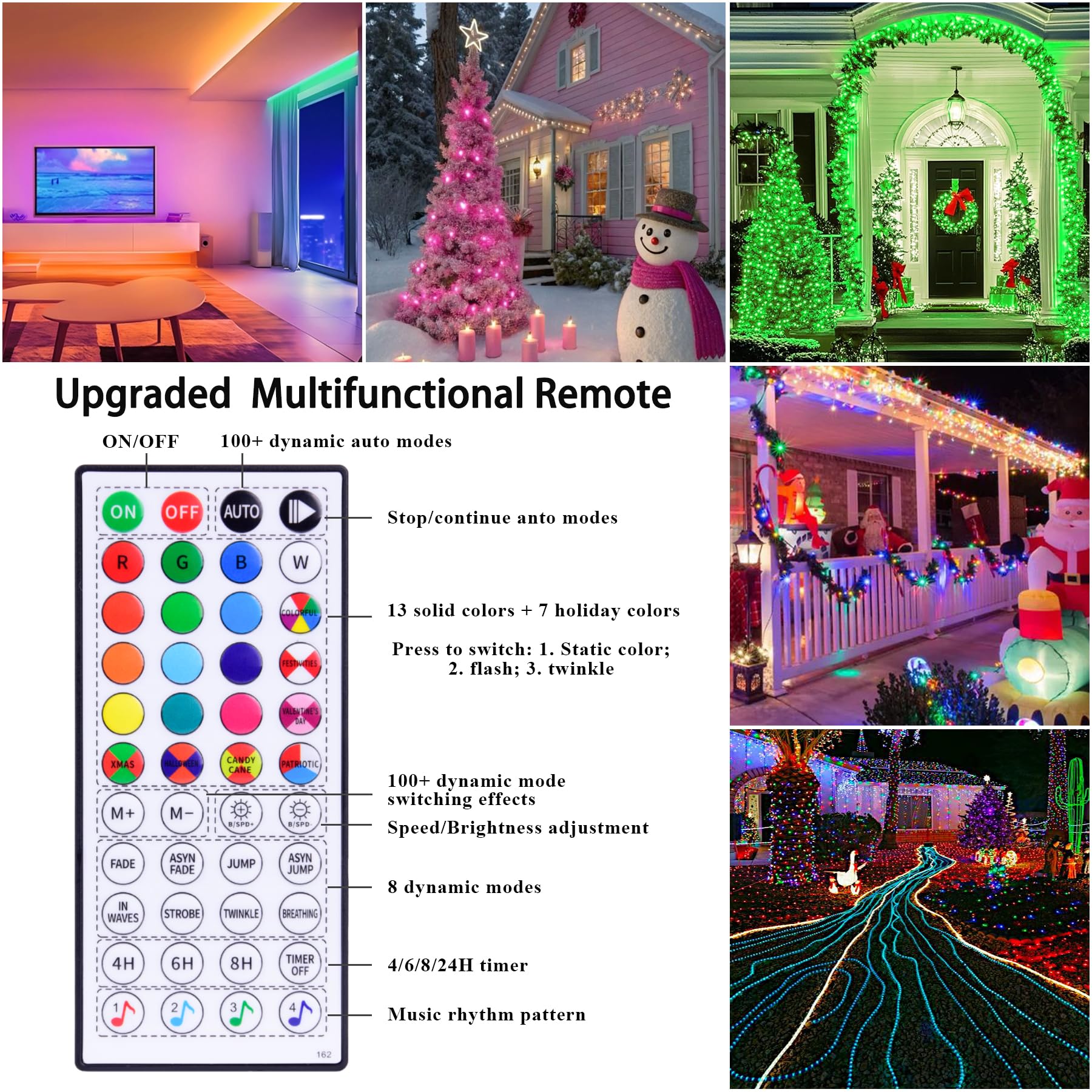 Hozplex 99ft LED Rope Lights, Waterproof, Remote & APP Control, 16 Million Colors, Model H002-99