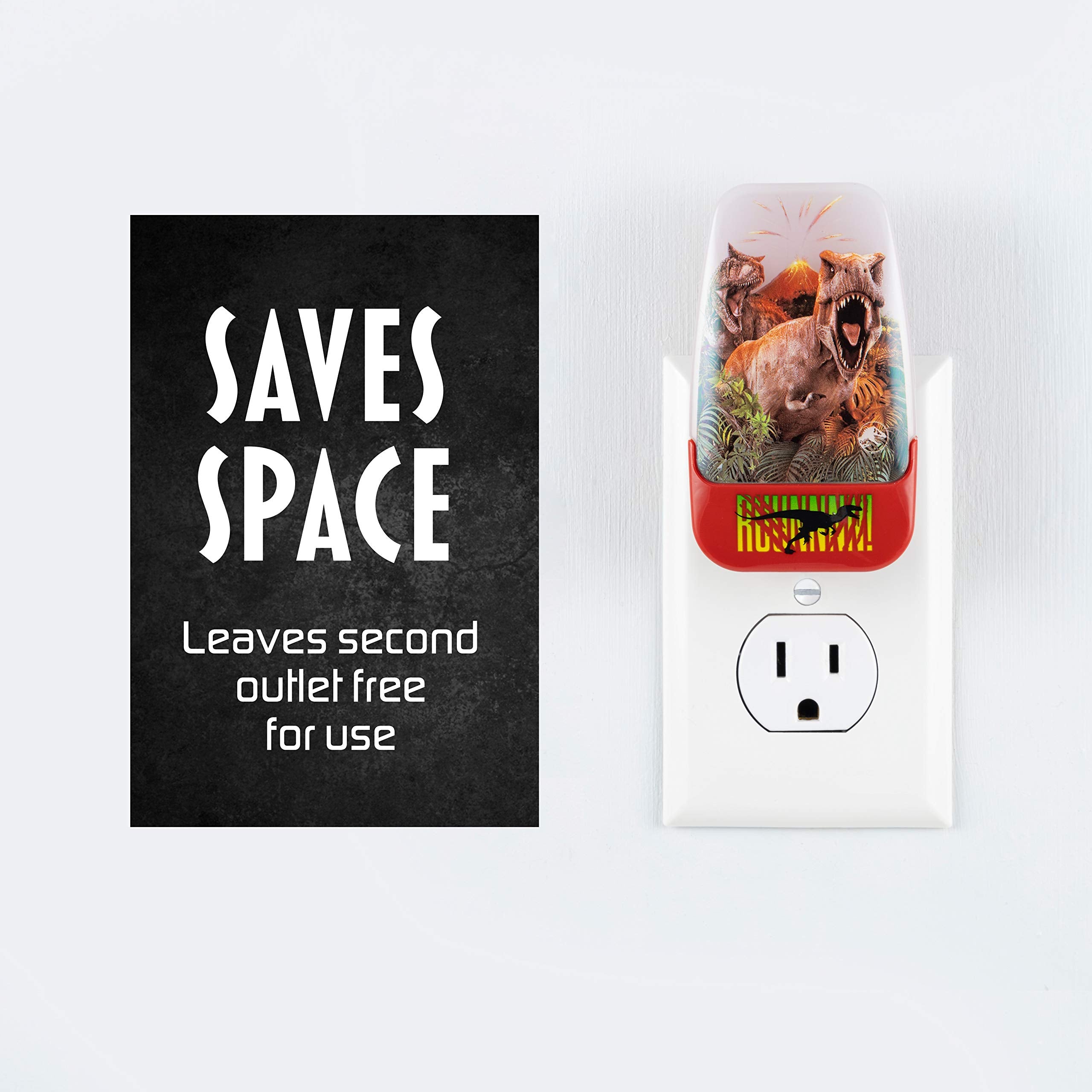 Jurassic World Dominion Led Night Light, Dusk To Dawn, T-Rex & Velociraptor, 1-Pack