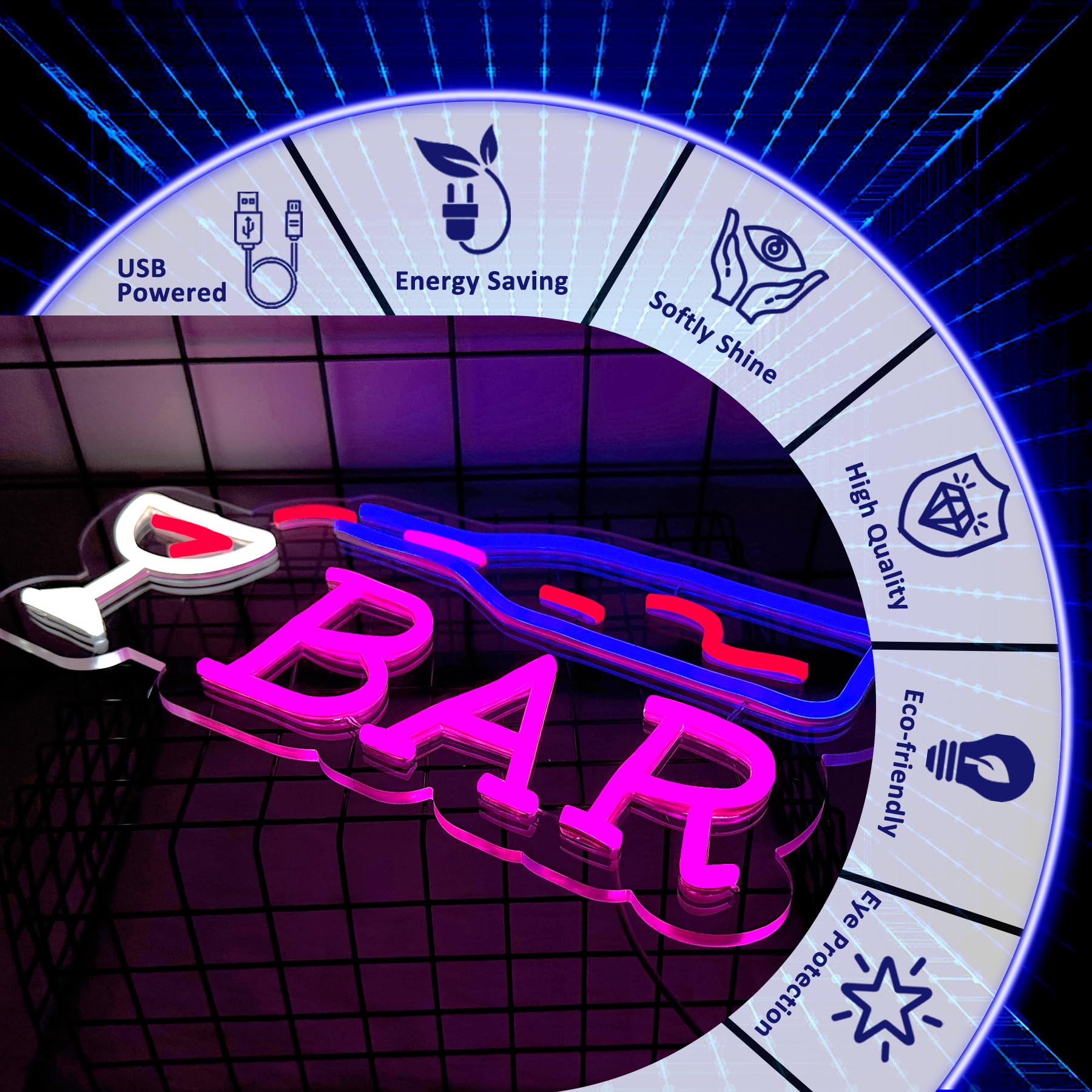Neon Bar Signs, Led Bar Lights Neon Signs For Man Cave Decor, Usb Powered Cocktail Neon Lights With Switch, Neon Beer Signs For Home Bar, Store, Club, Bistro, Party