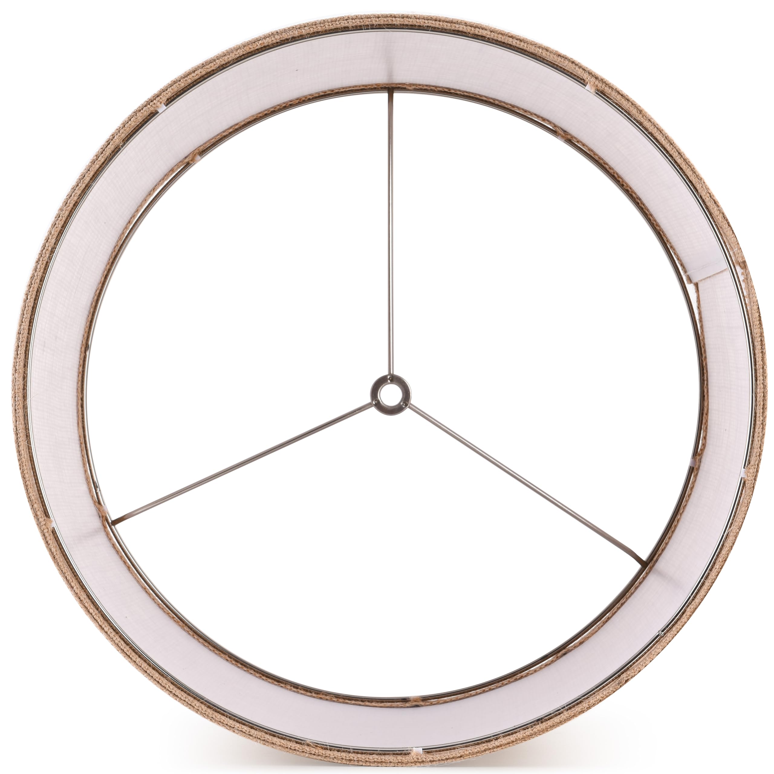 Papaya Drum Lampshade Set Of 2, 13 Brown Burlap Linen Shades, Model P504B