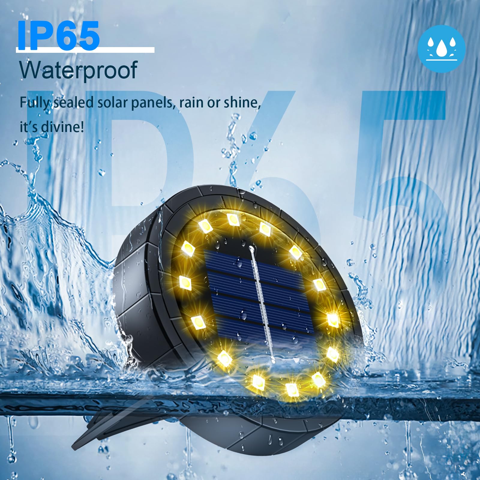 Mizmakp Solar Lights Outdoor 12 Pack, Pathway Waterproof Ip65, Solar Garden Lights Landscape Lighting, In Ground Lights For Pathway, Patio, Lawn, Deck, Driveway, Walkway (Warm White, 12 Pack)